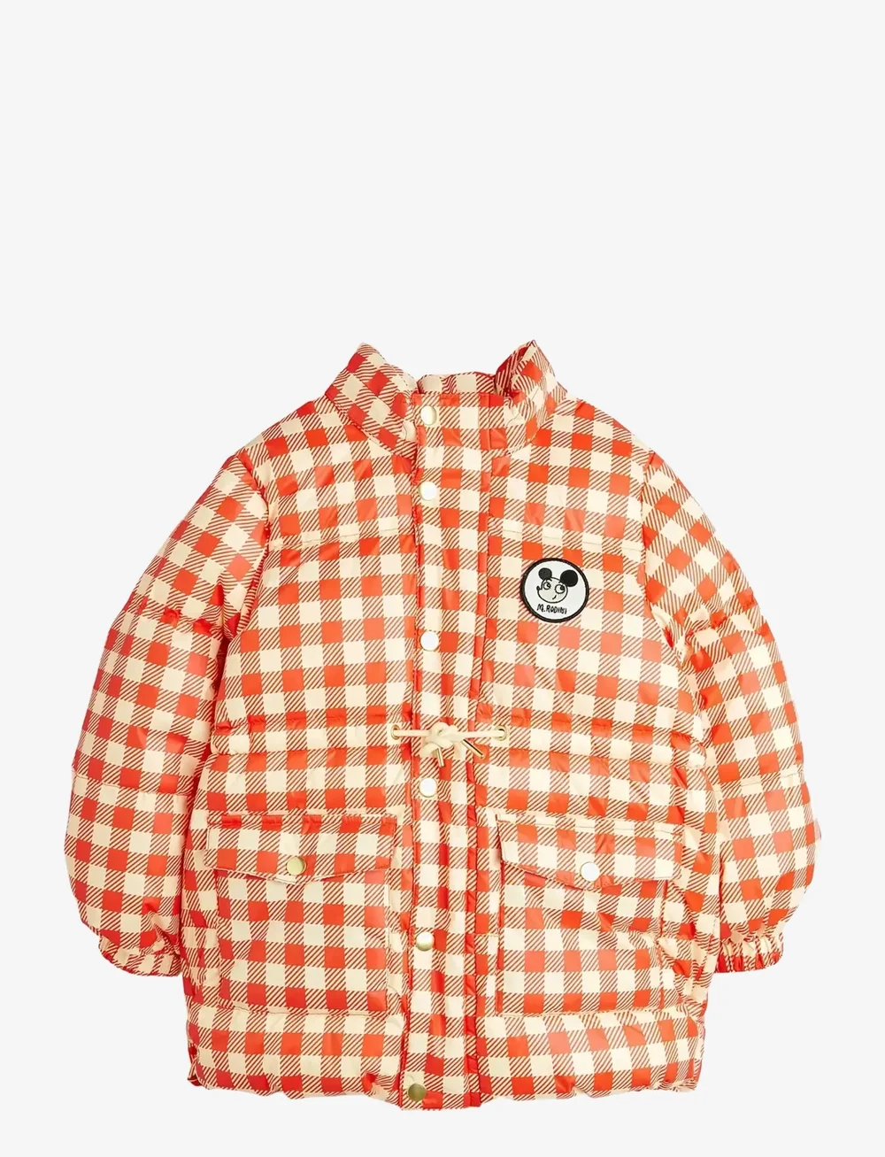 Mini Rodini - Ritzratz patch gingham aop heavy puffer - vinterjackor - red - 1