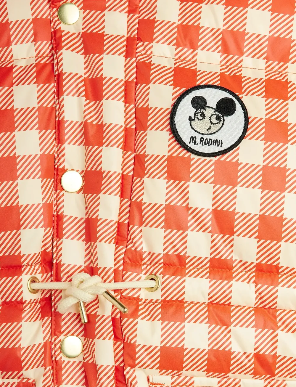 Mini Rodini - Ritzratz patch gingham aop heavy puffer - vinterjackor - red - 3