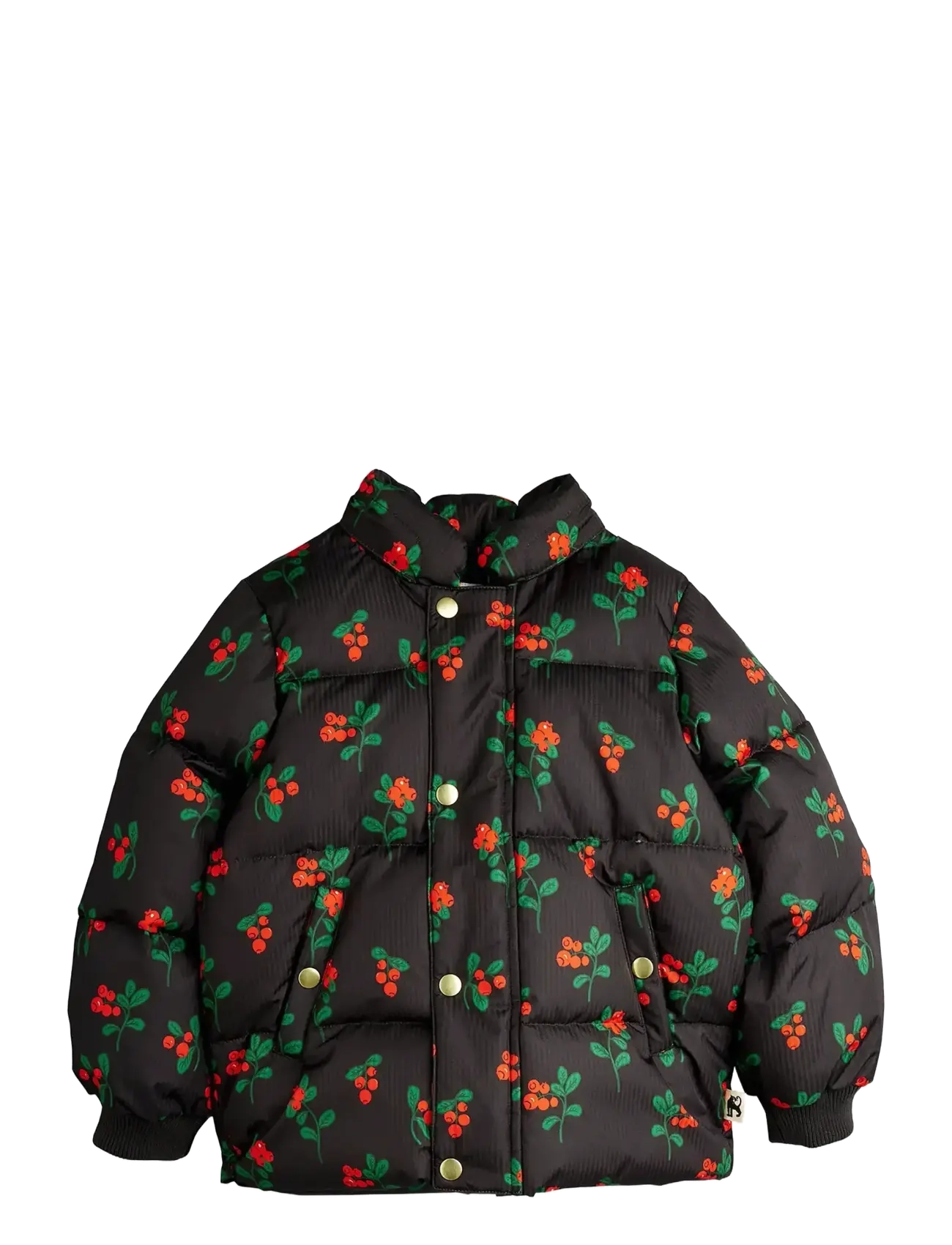 Mini Rodini - Lingonberries aop hooded puffer - winterjacke - black - 1