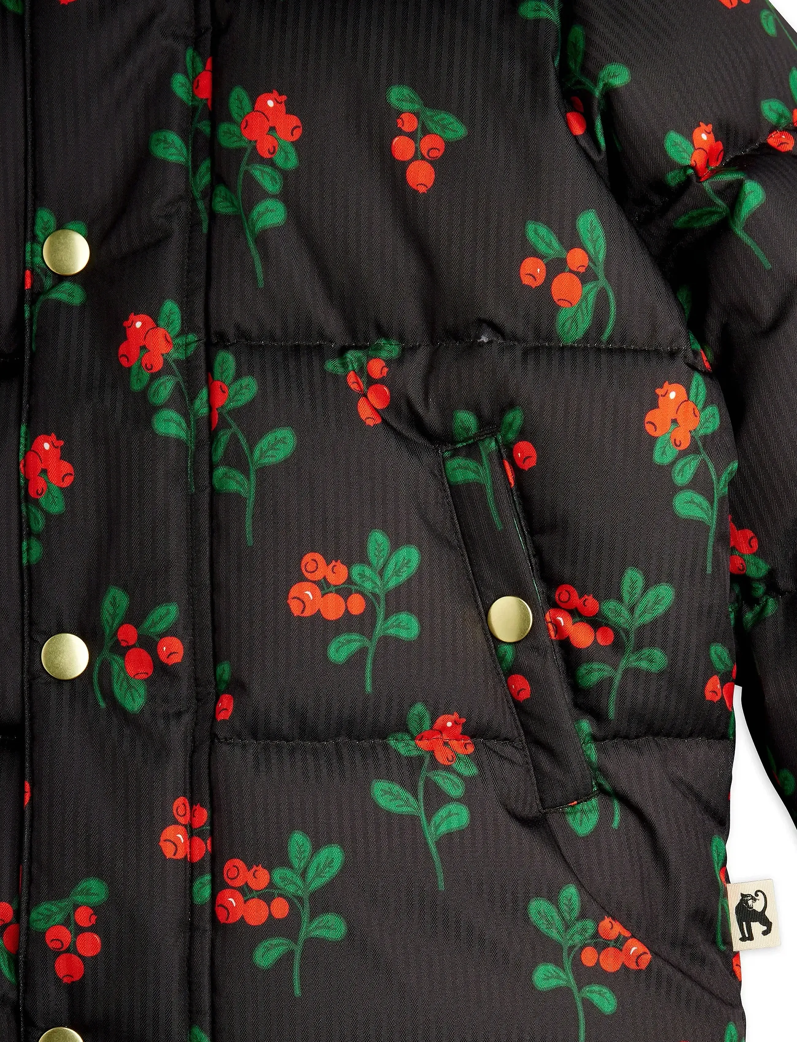 Mini Rodini - Lingonberries aop hooded puffer - winterjacke - black - 3
