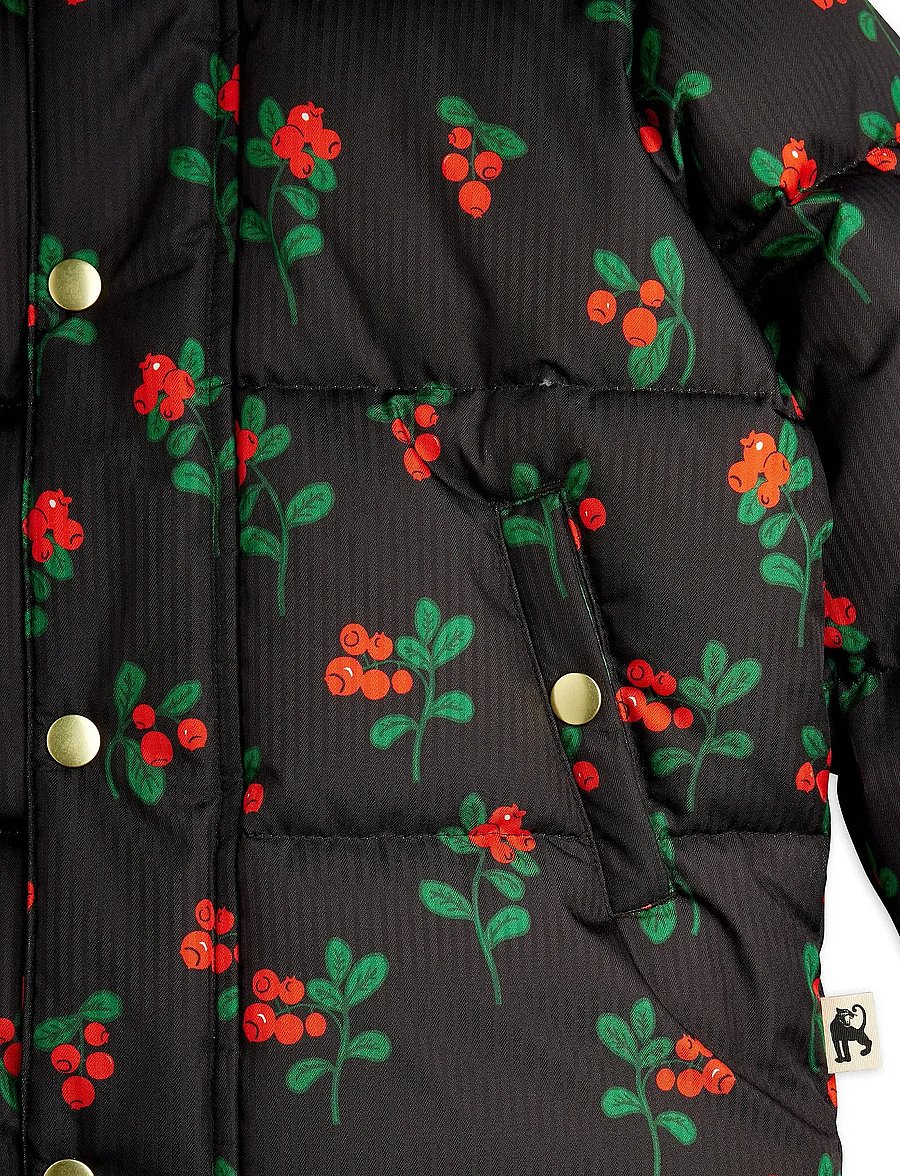 Mini Rodini - Lingonberries aop hooded puffer - winterjacke - black - 3