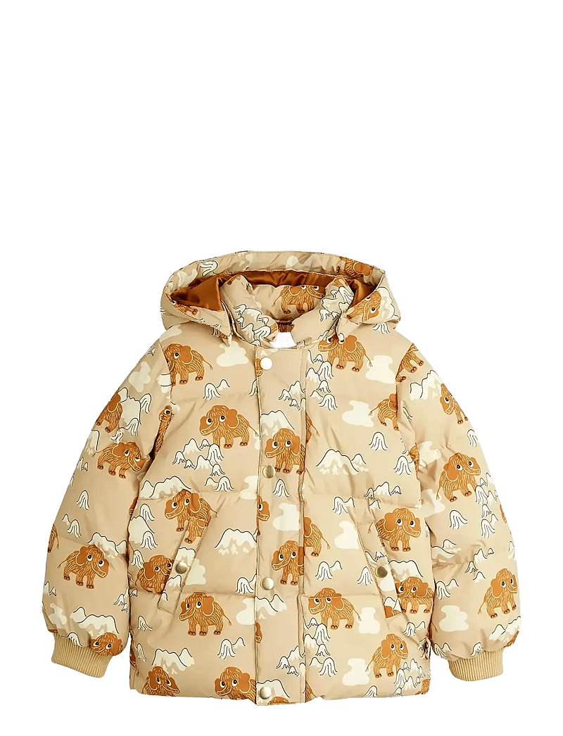 Mini Rodini - Mammoths hooded puffer jacket - ziemas jakas - beige - 0