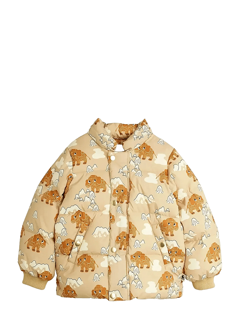 Mini Rodini - Mammoths hooded puffer jacket - ziemas jakas - beige - 1