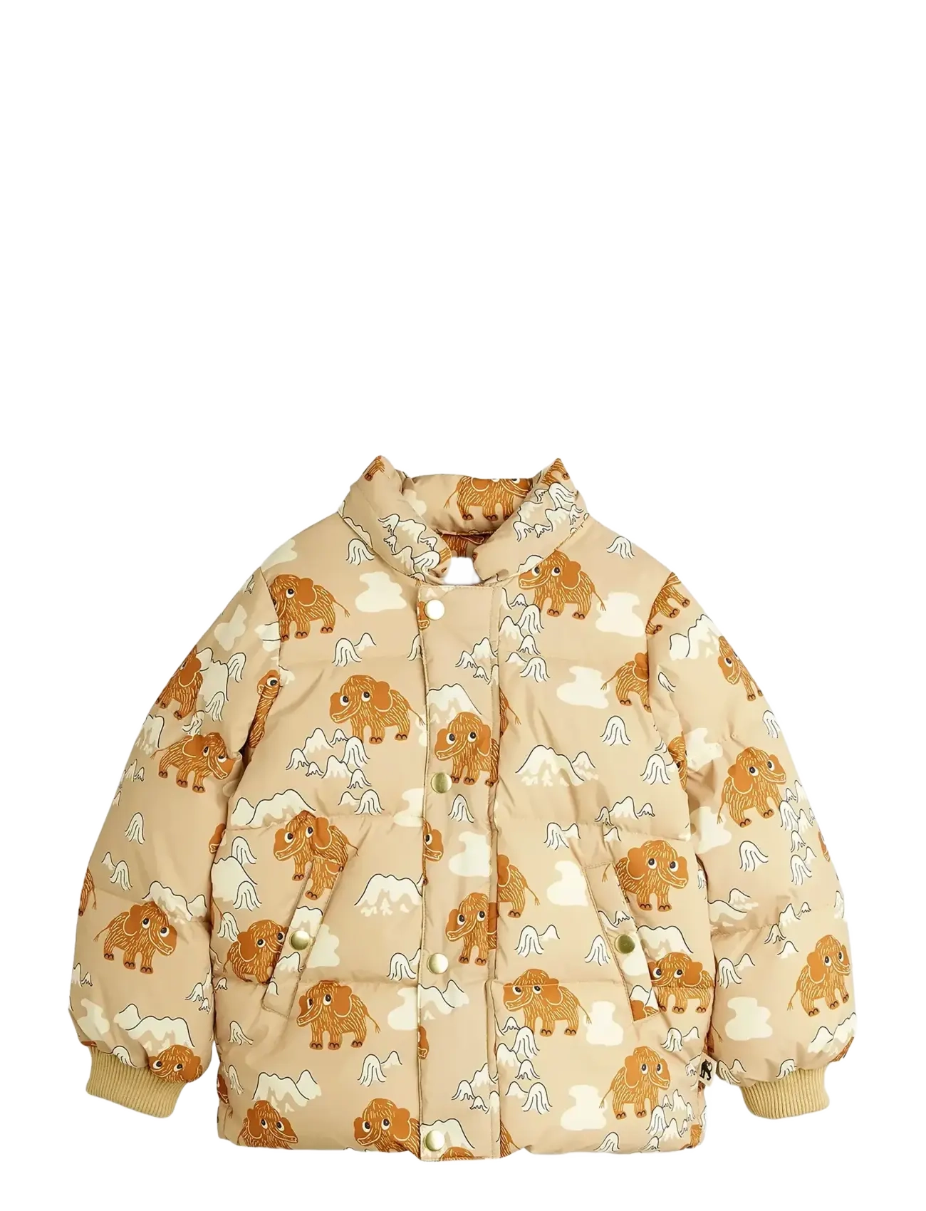 Mini Rodini - Mammoths hooded puffer jacket - Žieminė striukė - beige - 1