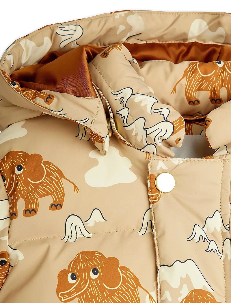Mini Rodini - Mammoths hooded puffer jacket - ziemas jakas - beige - 3