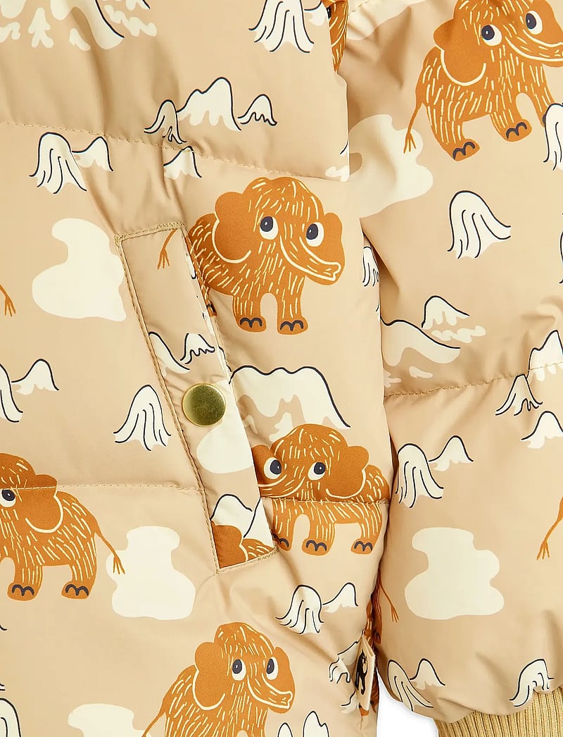 Mini Rodini - Mammoths hooded puffer jacket - ziemas jakas - beige - 4
