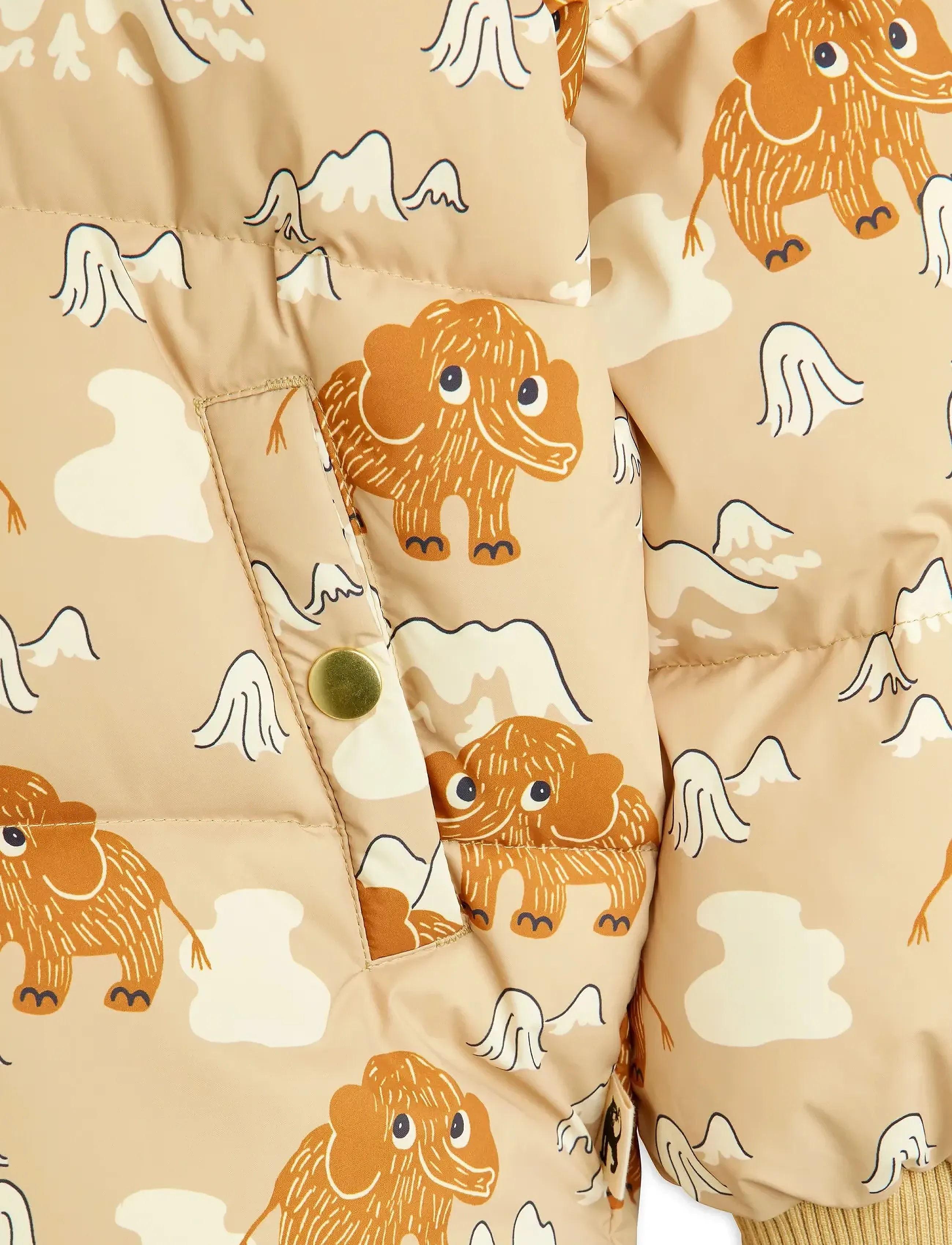 Mini Rodini - Mammoths hooded puffer jacket - Žieminė striukė - beige - 4