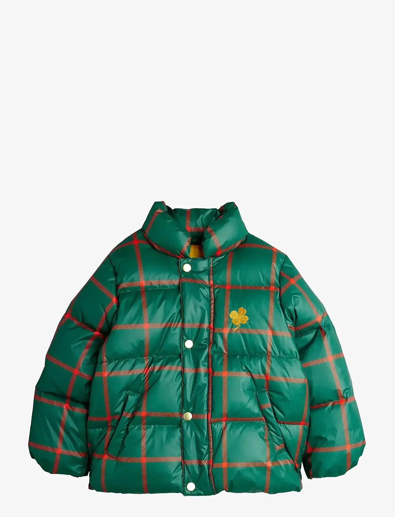 Mini Rodini - Plaid aop citypuffer - green - 0