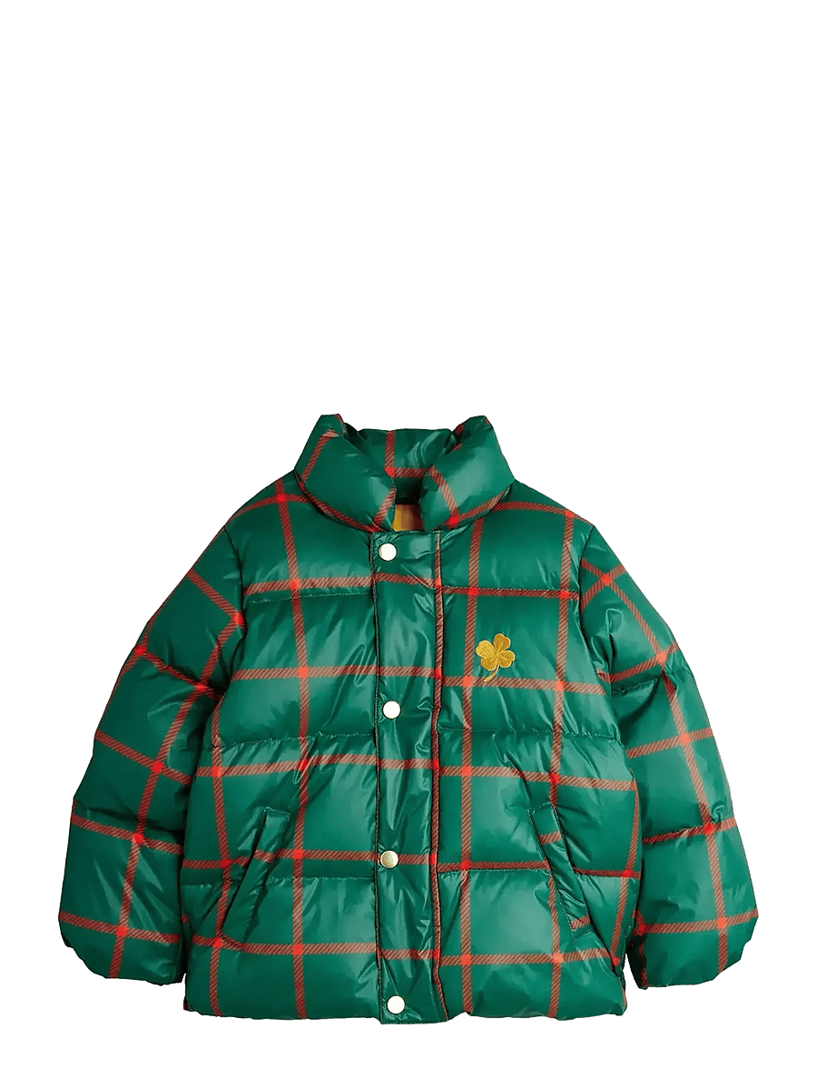 Mini Rodini - Plaid aop citypuffer - green - 0