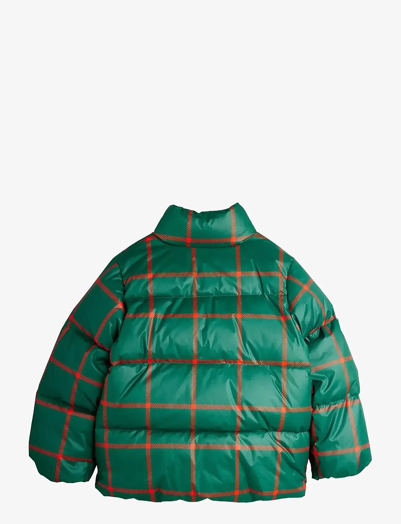 Mini Rodini - Plaid aop citypuffer - green - 1