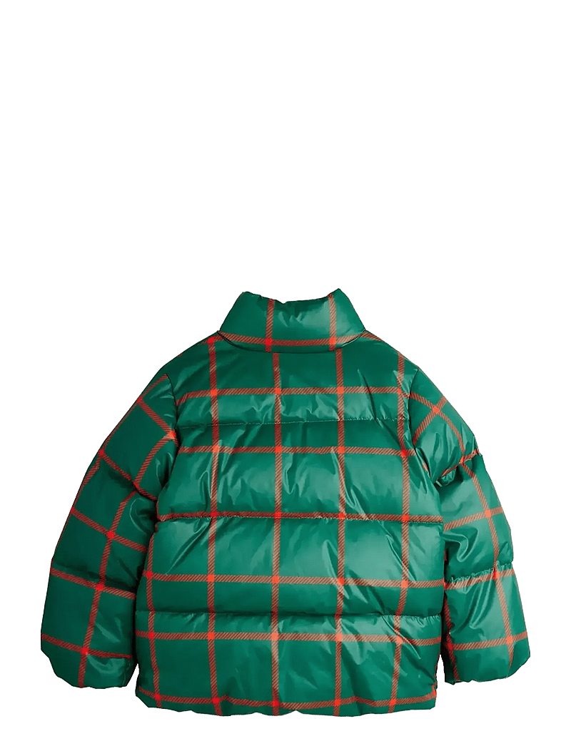 Mini Rodini - Plaid aop citypuffer - winter jackets - green - 1