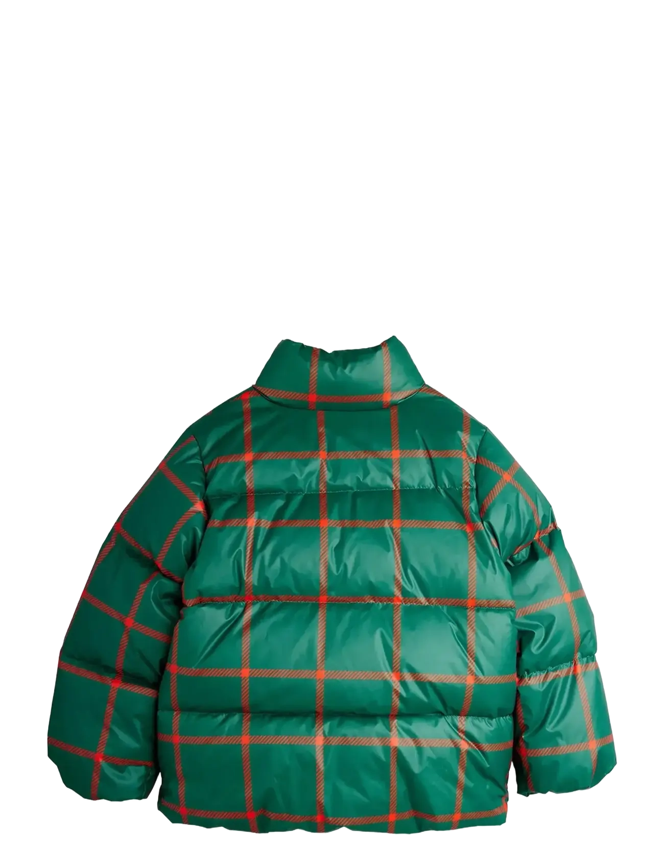 Mini Rodini - Plaid aop citypuffer - green - 1