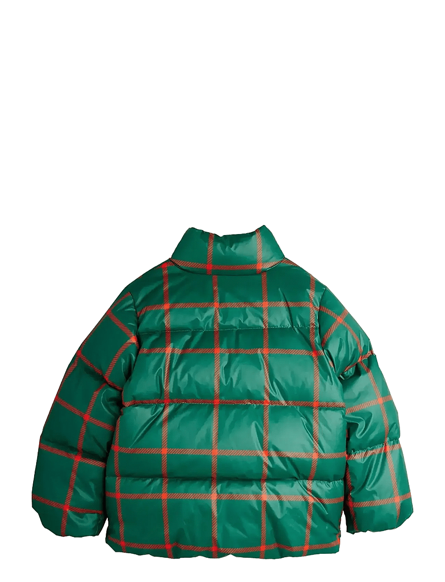 Mini Rodini - Plaid aop citypuffer - green - 1