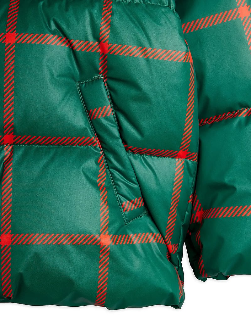 Mini Rodini - Plaid aop citypuffer - winter jackets - green - 2