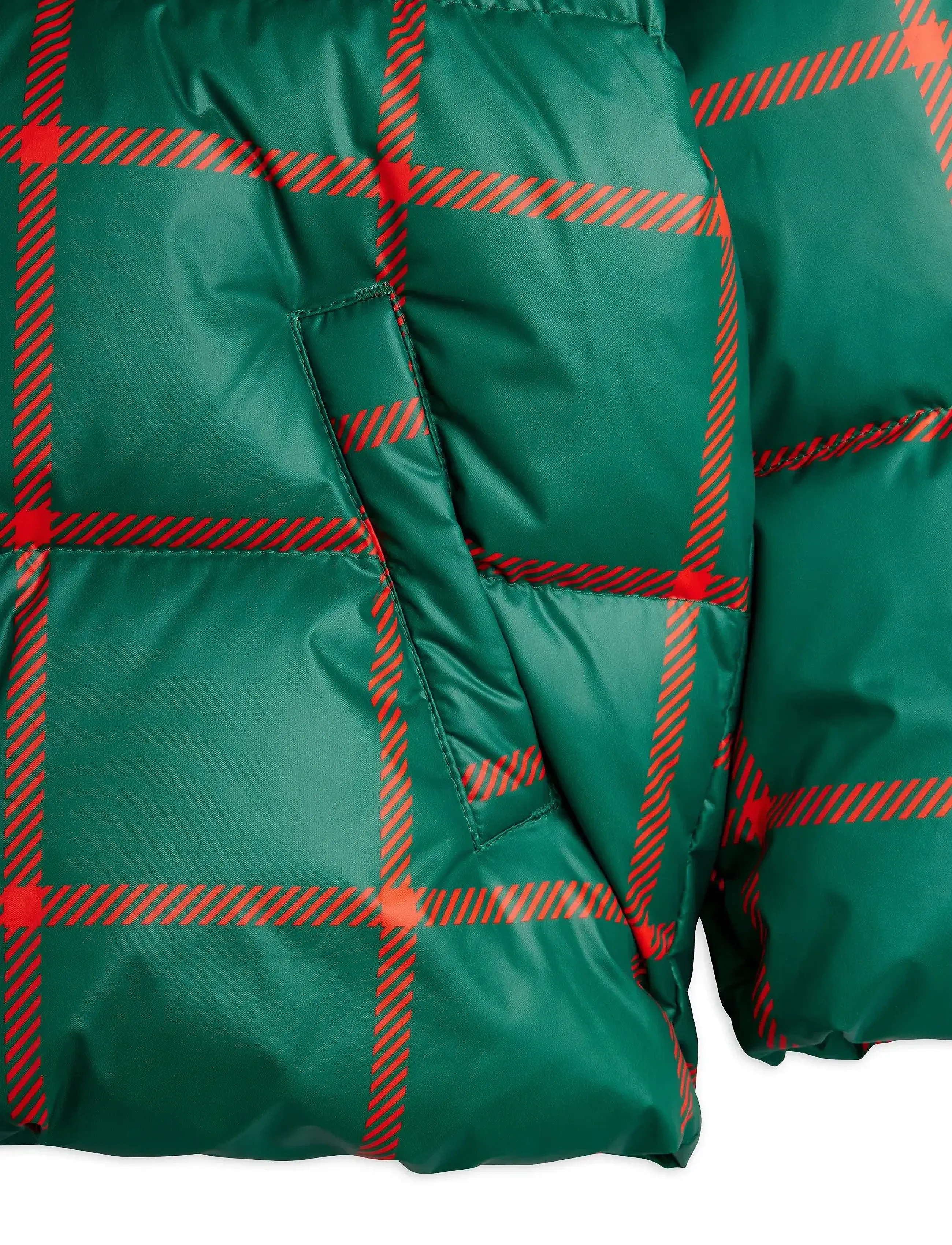 Mini Rodini - Plaid aop citypuffer - green - 2