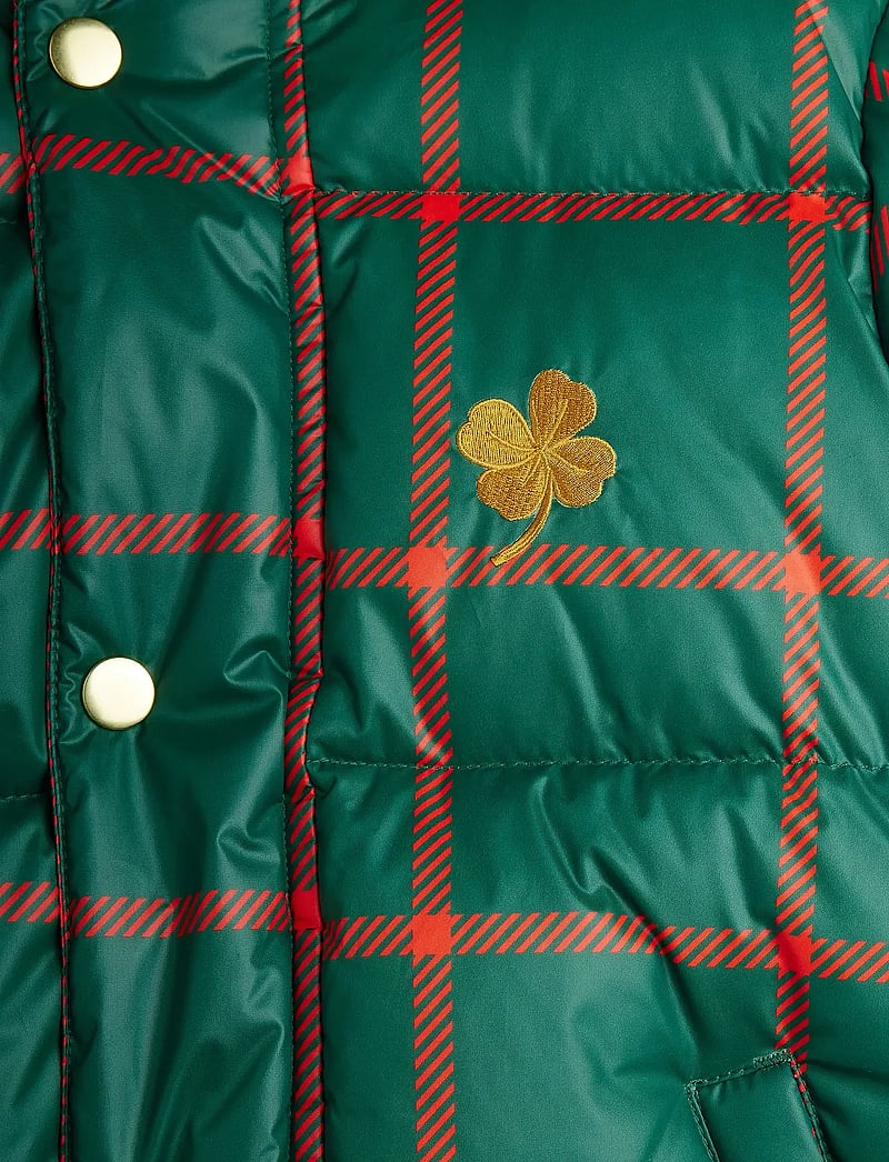Mini Rodini - Plaid aop citypuffer - winter jackets - green - 3