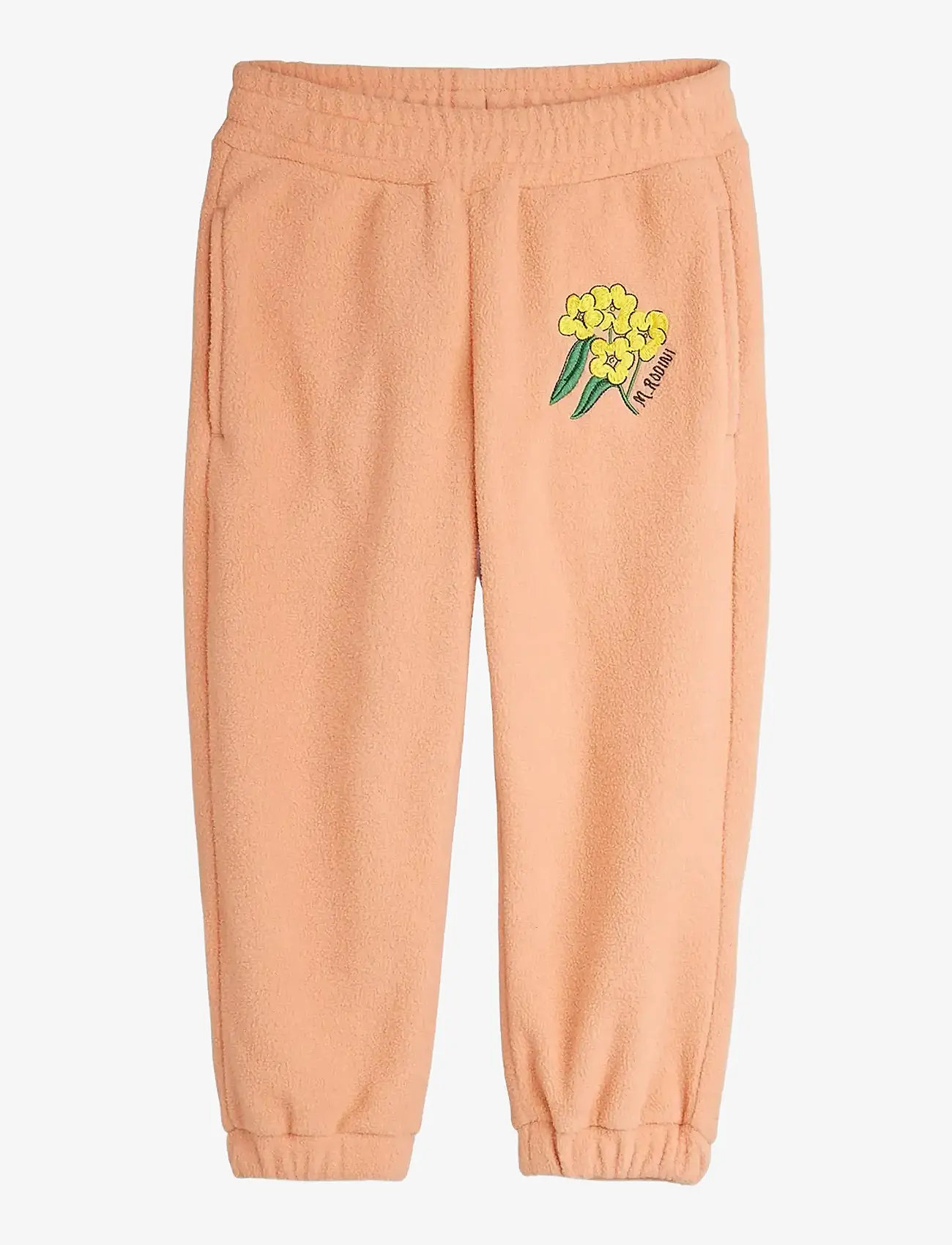Mini Rodini - Alpine flowers emb double brushed double napped fleece trousers - jogginghosen - pink - 0
