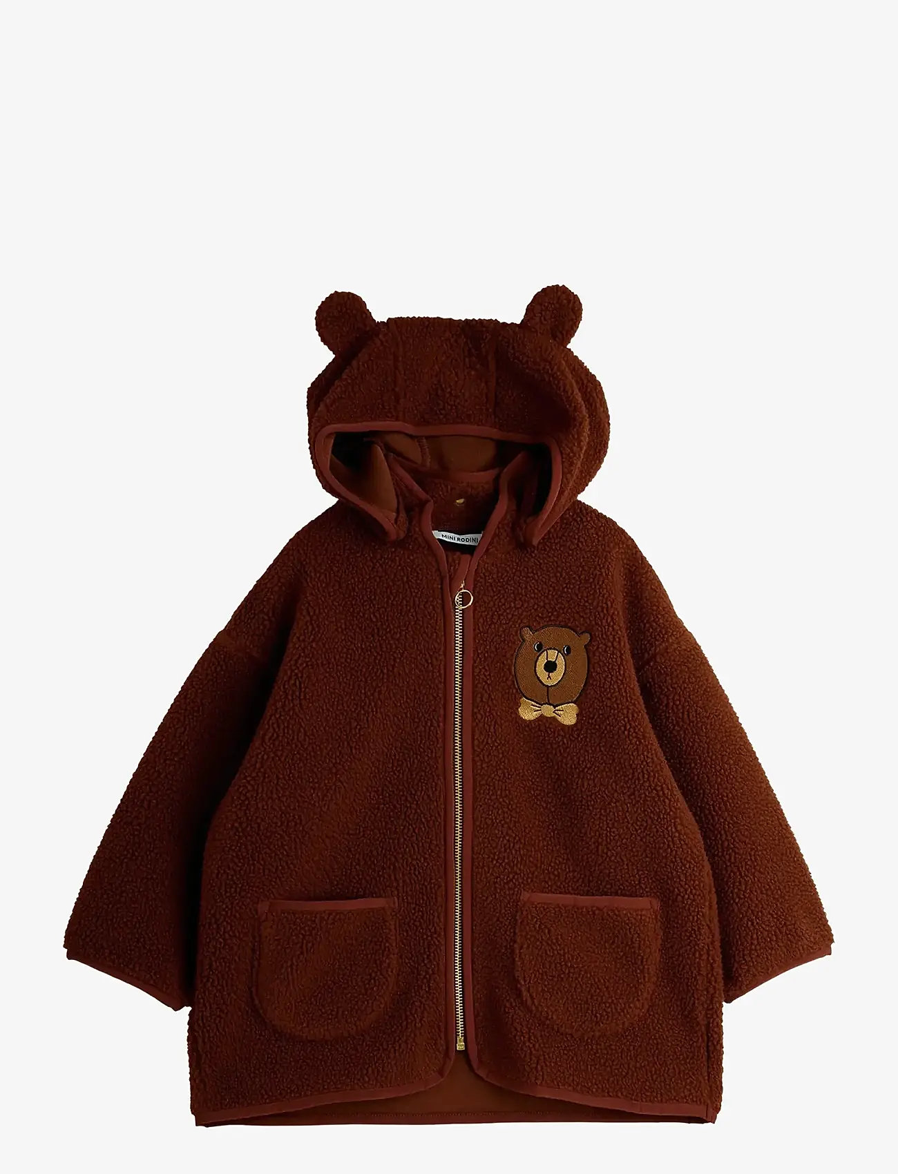 Mini Rodini - Bear emb pile jacket - fleecejacken - brown - 0