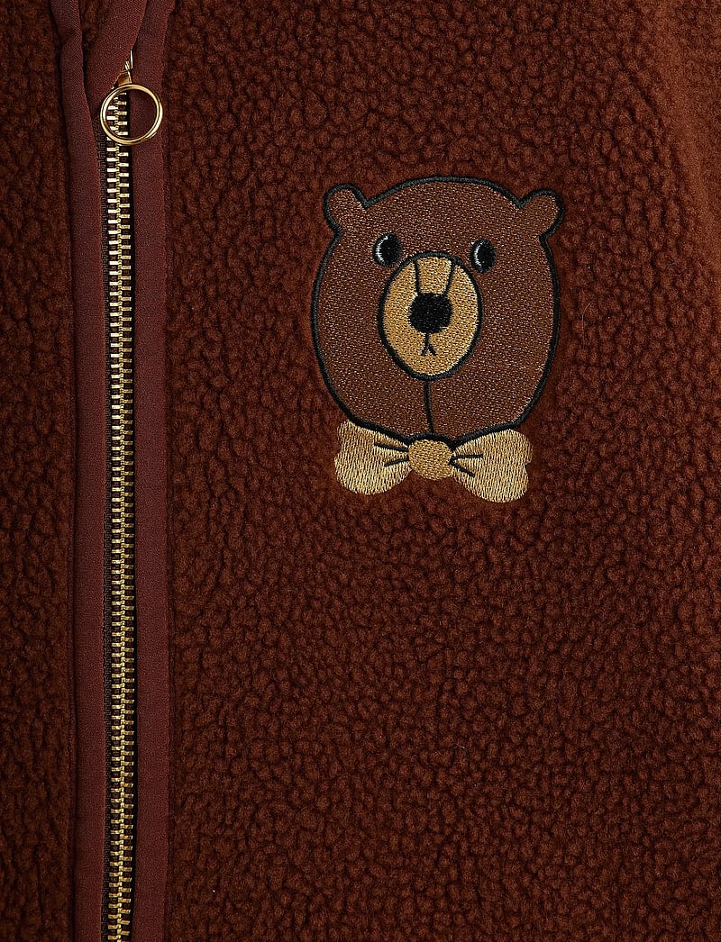 Mini Rodini - Bear emb pile jacket - fleecejacken - brown - 3