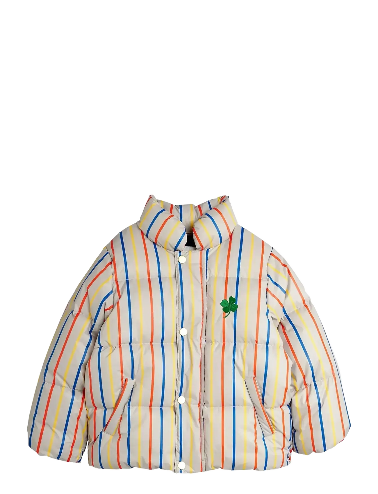 Mini Rodini Clover Emb Stripe Citypuffer, 80/86, Jackets & Coats, Mehrfarbig/gemustert - Puffer Padded, Kinder