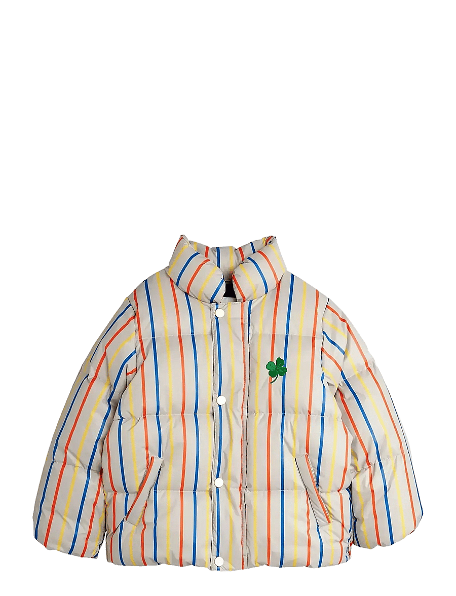 Mini Rodini - Clover emb stripe citypuffer - winter jackets - multi - 0