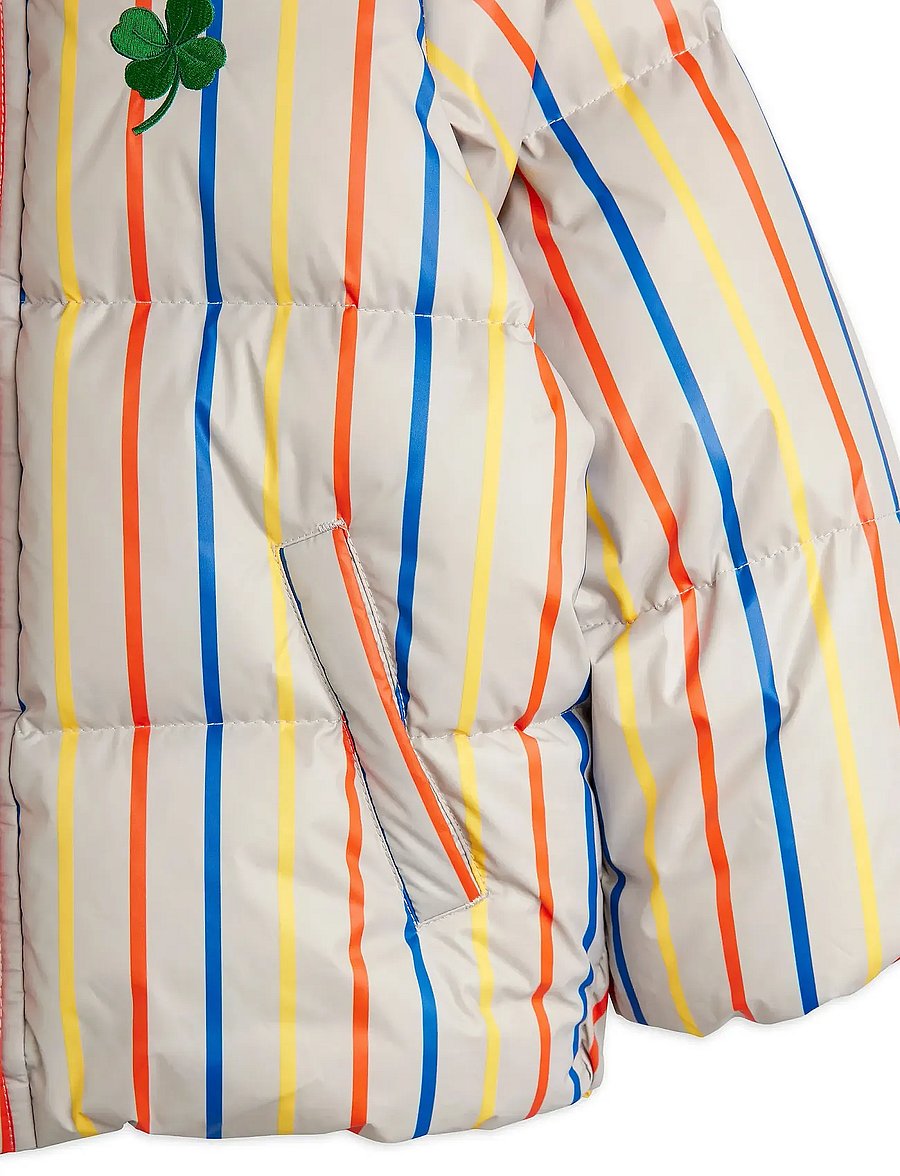 Mini Rodini - Clover emb stripe citypuffer - winter jackets - multi - 3