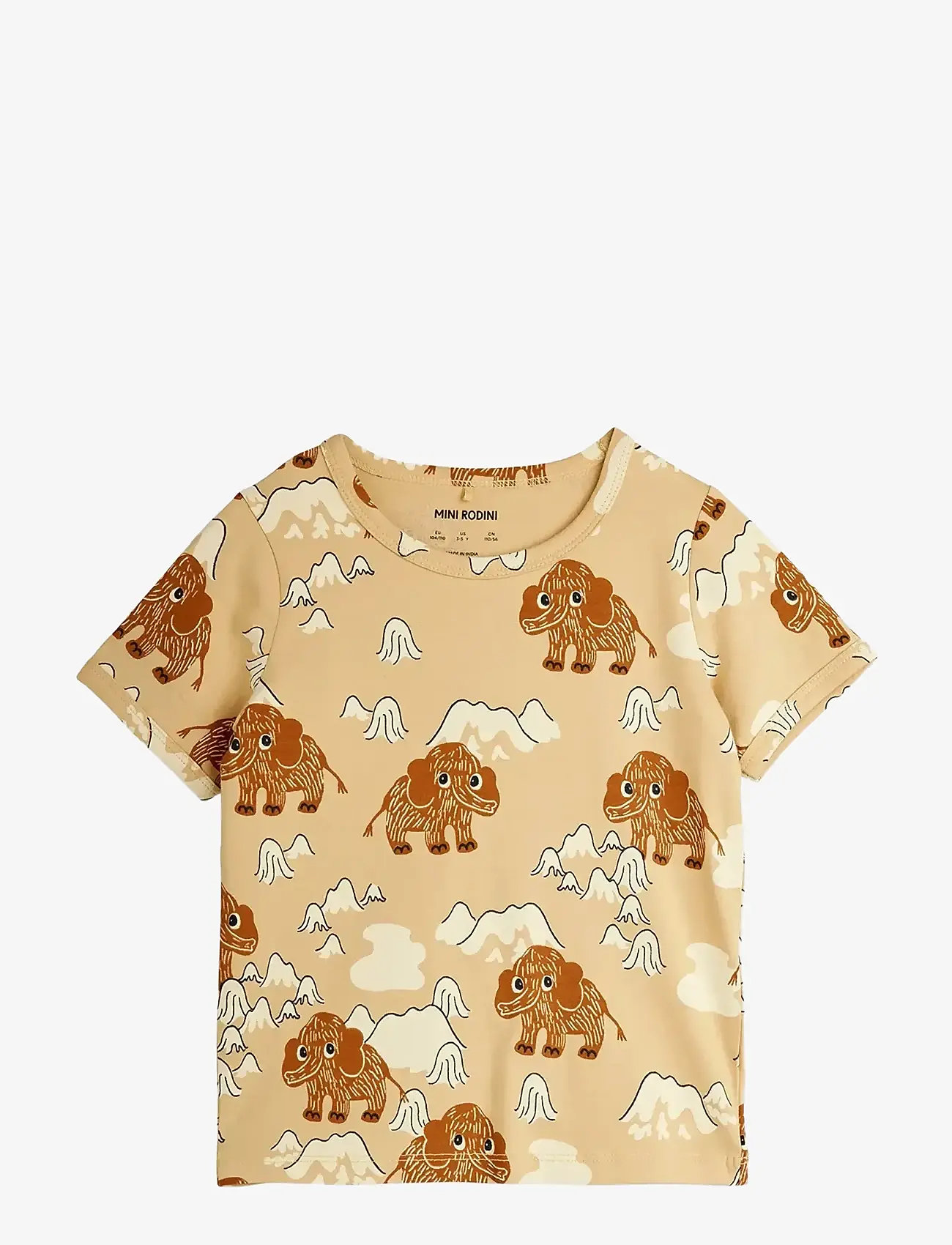Mini Rodini - Mammoth aop ss tee - kortärmade t-shirts - beige - 0