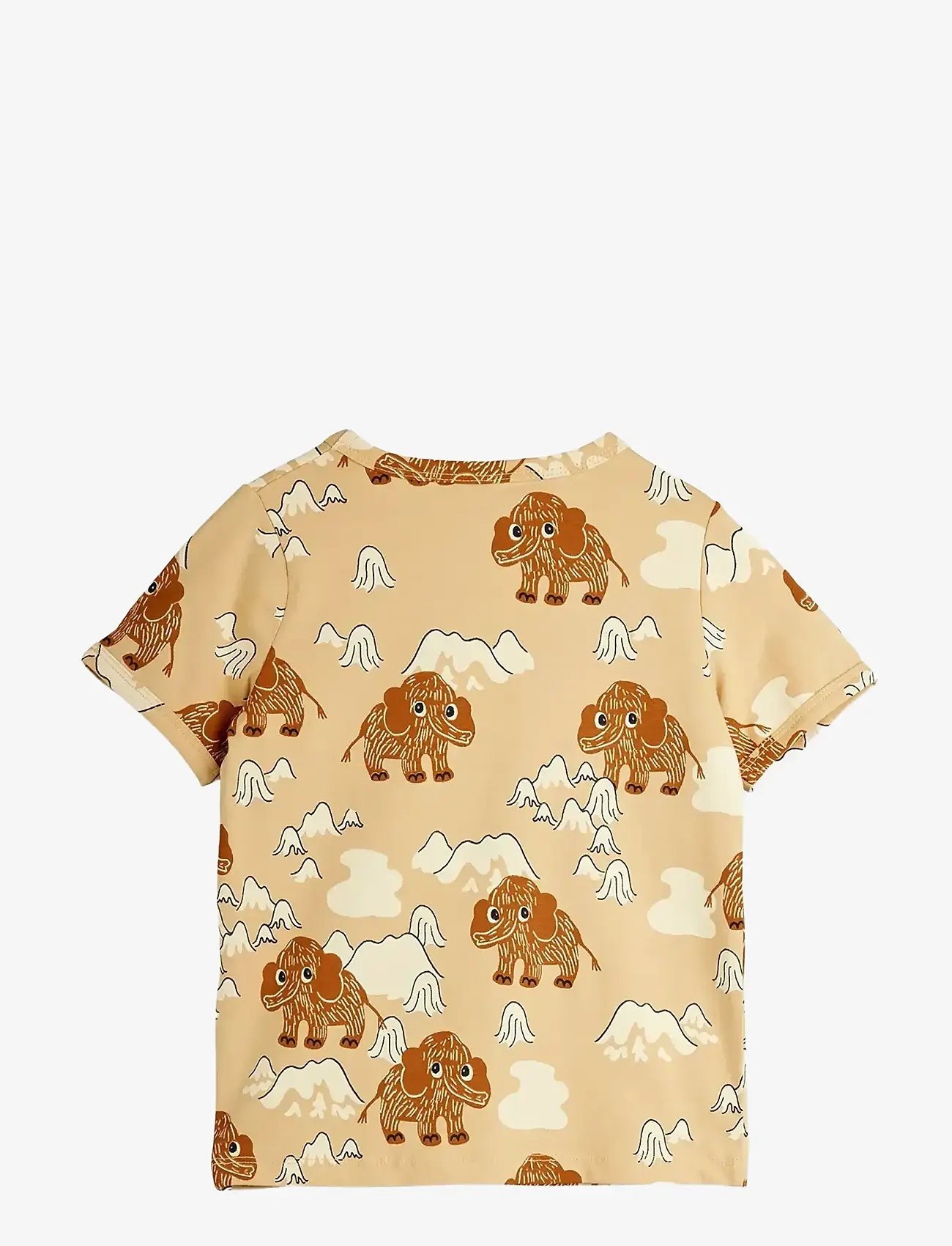 Mini Rodini - Mammoth aop ss tee - kortärmade t-shirts - beige - 1