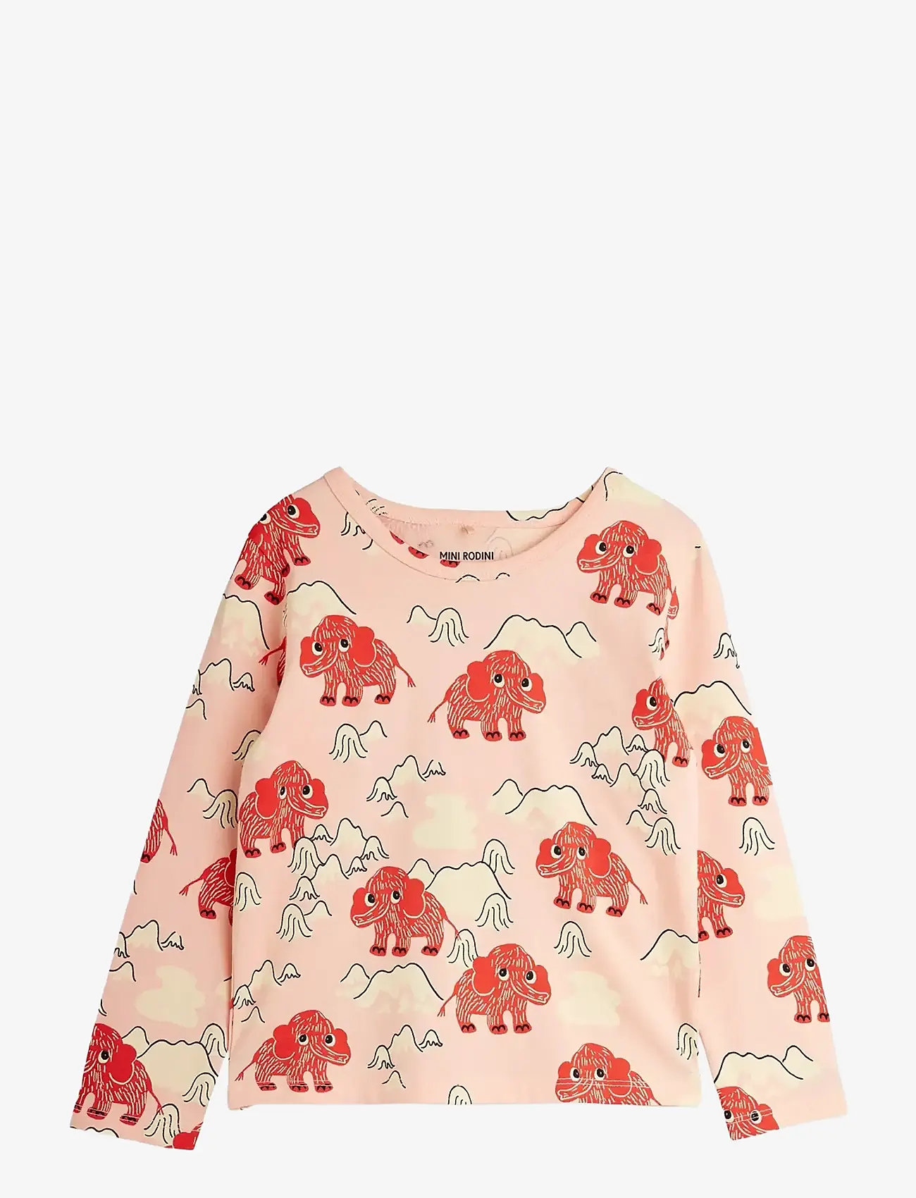 Mini Rodini - Mammoth aop ls tee - pink - 0
