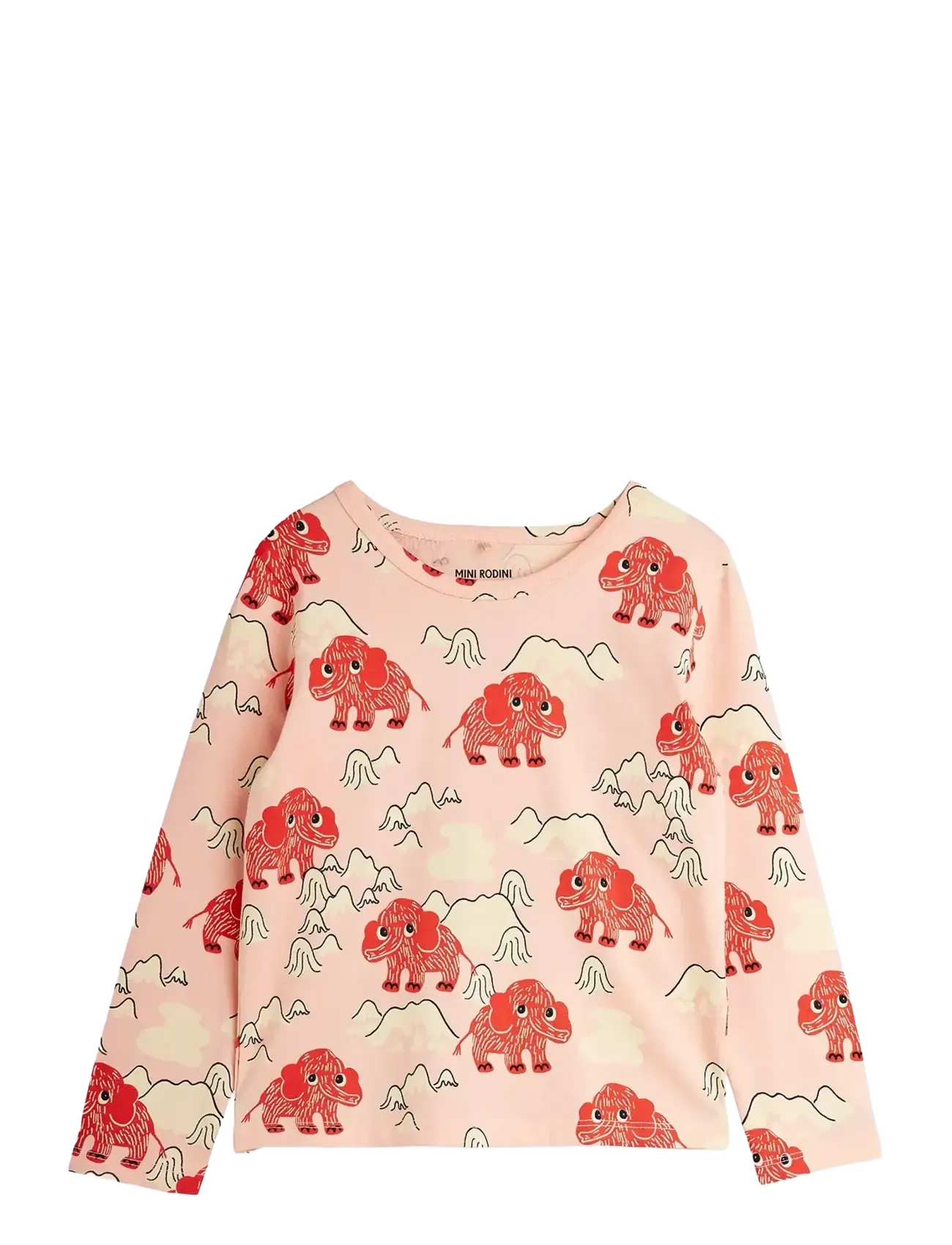 Mini Rodini Mammoth aop ls tee - Shop by age - PINK / pink/rose