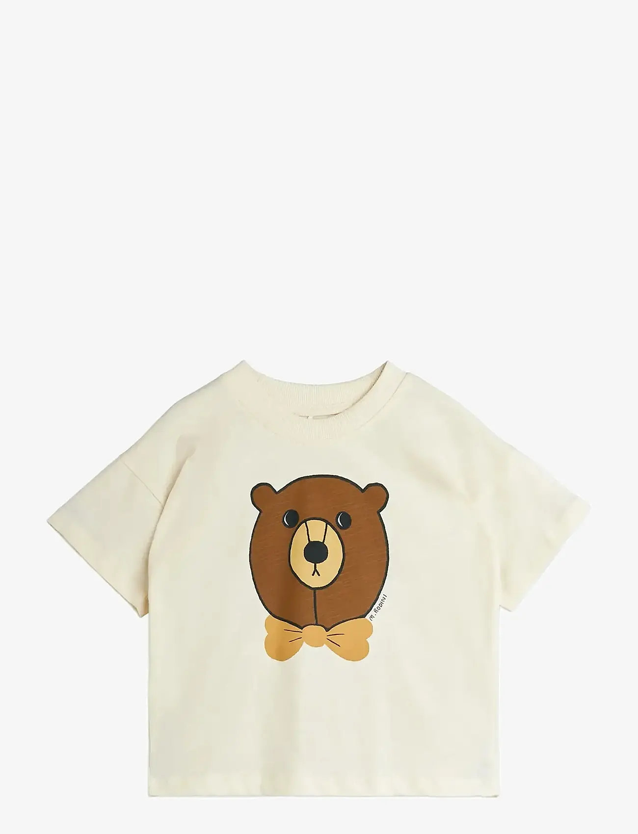 Mini Rodini - Bear sp ss tee - kortärmade - offwhite - 0