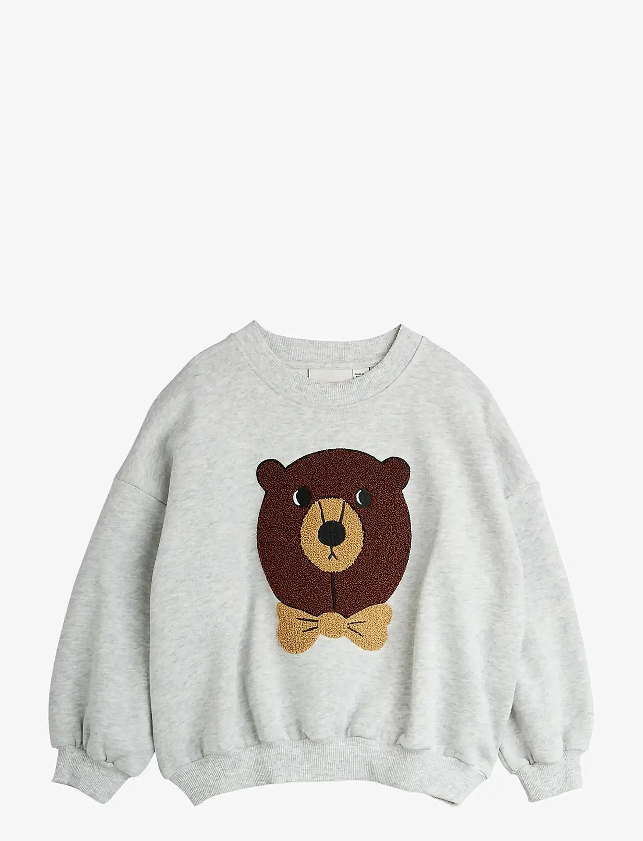Mini Rodini - Bear chenille sweatshirt - sweatshirts - grey melange - 0