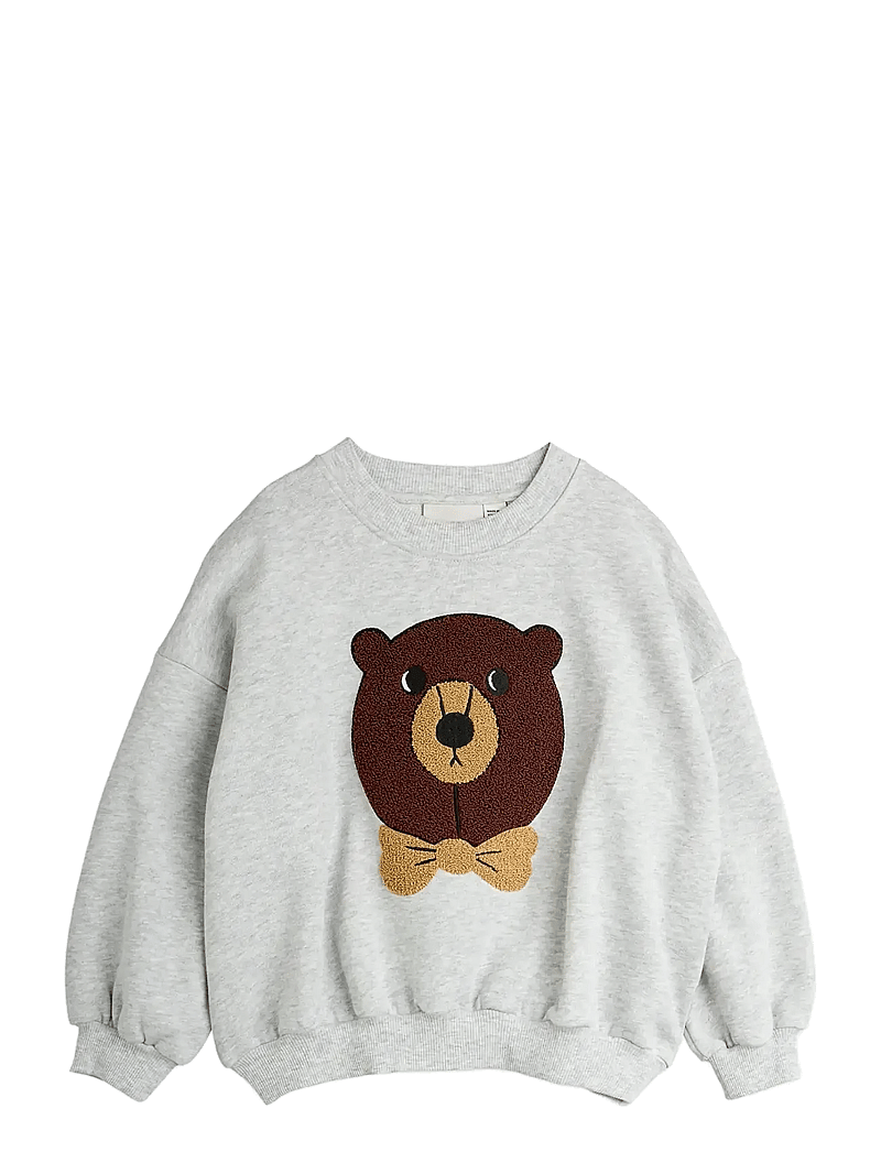 Mini Rodini - Bear chenille sweatshirt - sweatshirts - grey melange - 0