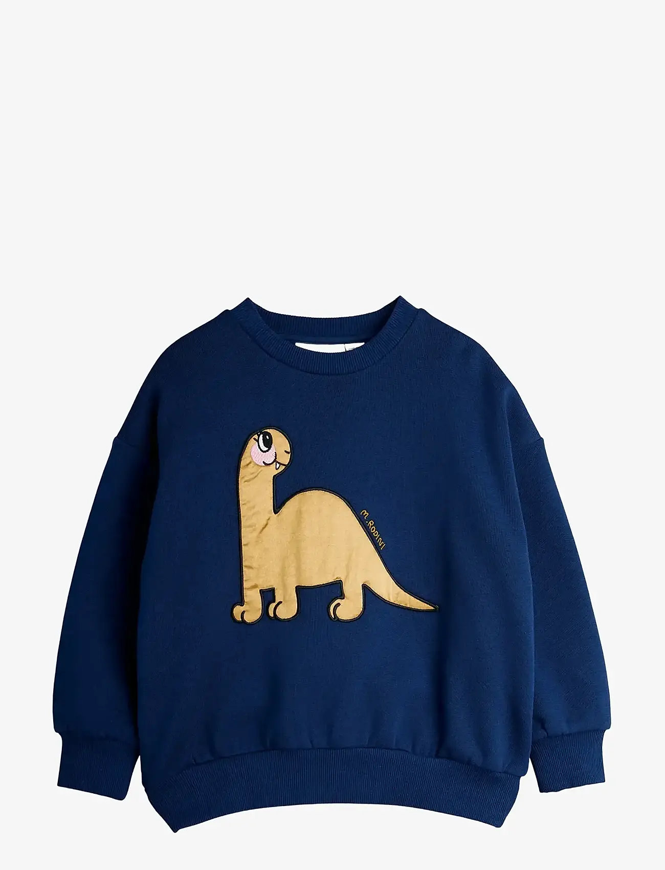 Mini Rodini - Dino application sweatshirt - efterårstøj - blue - 0