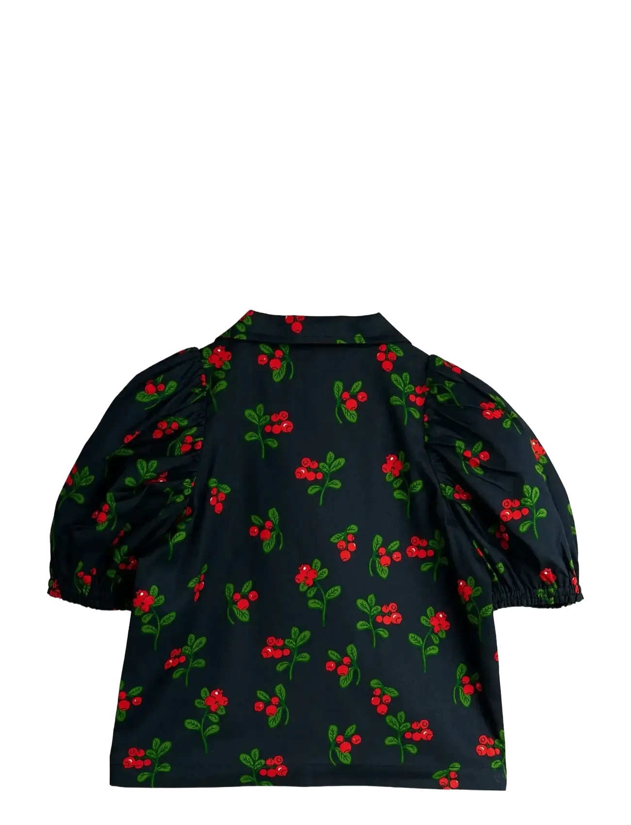 Mini Rodini - Lingonberries aop woven blouse - pluusid ja tuunikad - black - 1