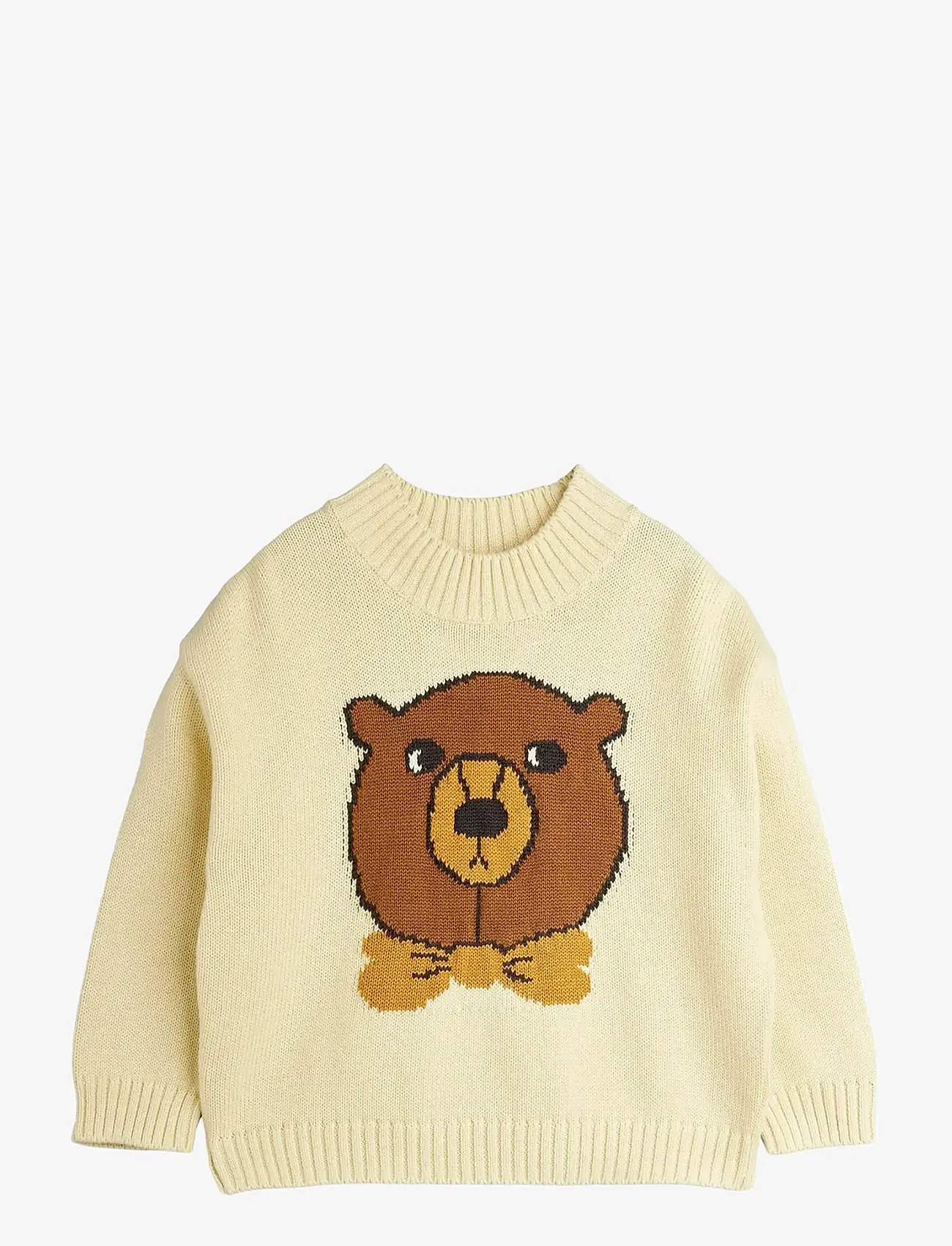 Mini Rodini - Bear intarsia knit sweater - trøjer - offwhite - 0
