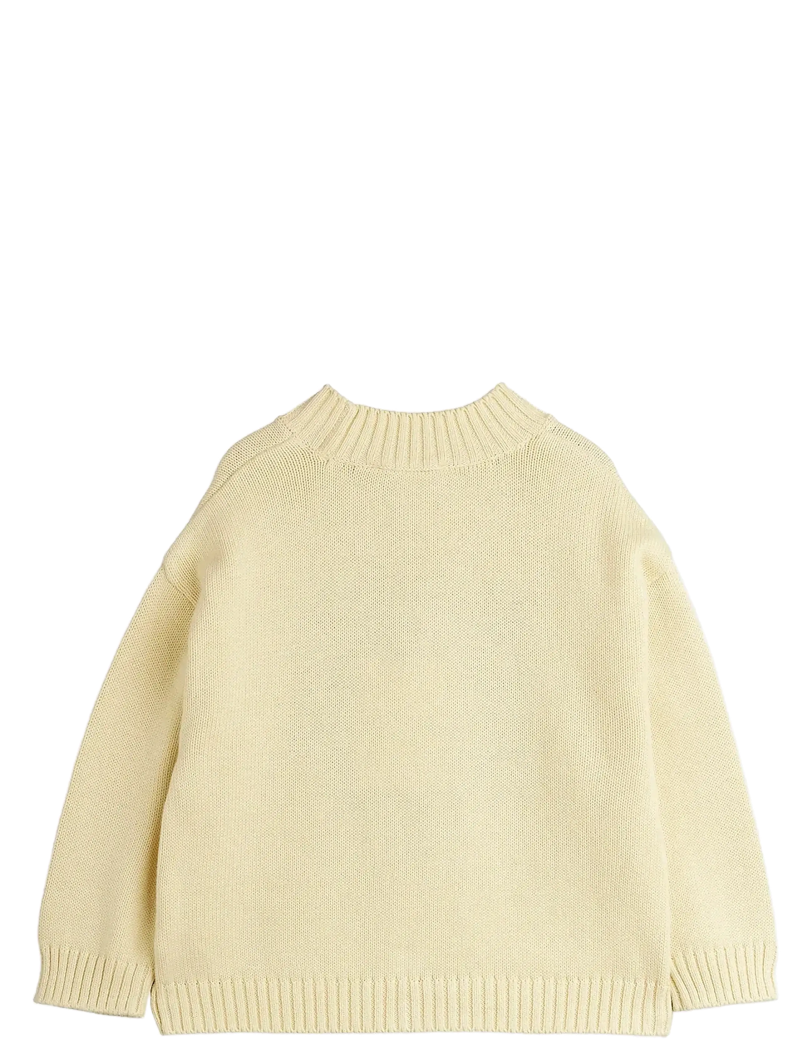 Mini Rodini - Bear intarsia knit sweater - stickade tröjor - offwhite - 1