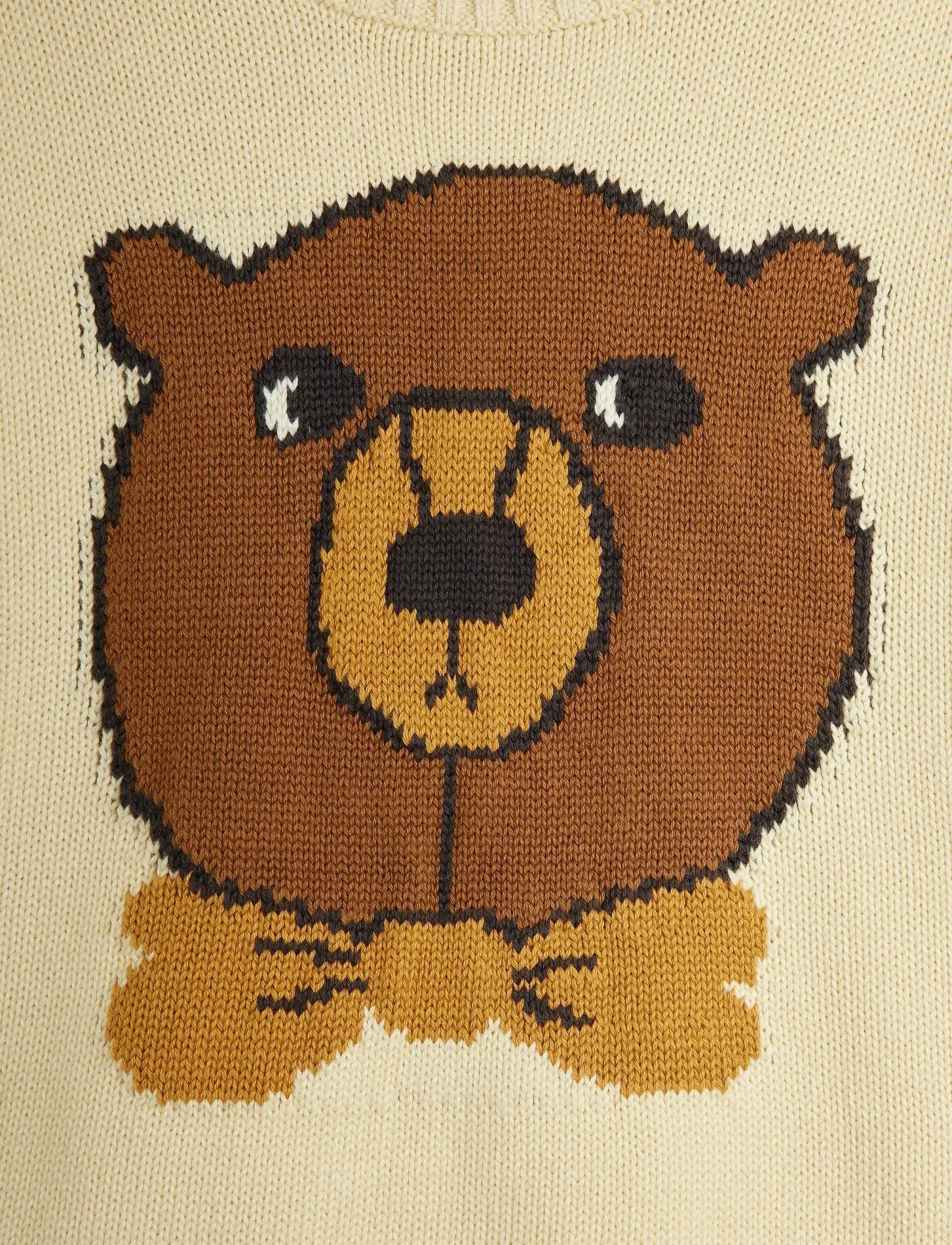 Mini Rodini - Bear intarsia knit sweater - stickade tröjor - offwhite - 2