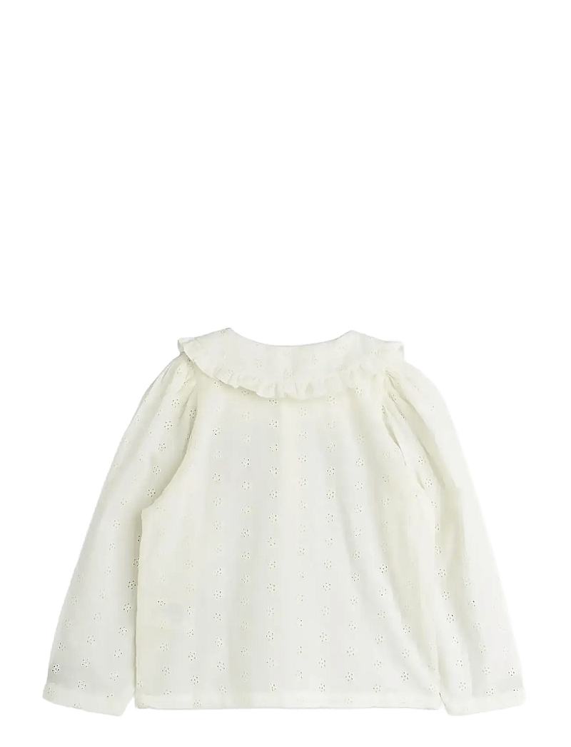Mini Rodini - Strawberry emb schiffli blouse - blusen & tuniken - white - 1