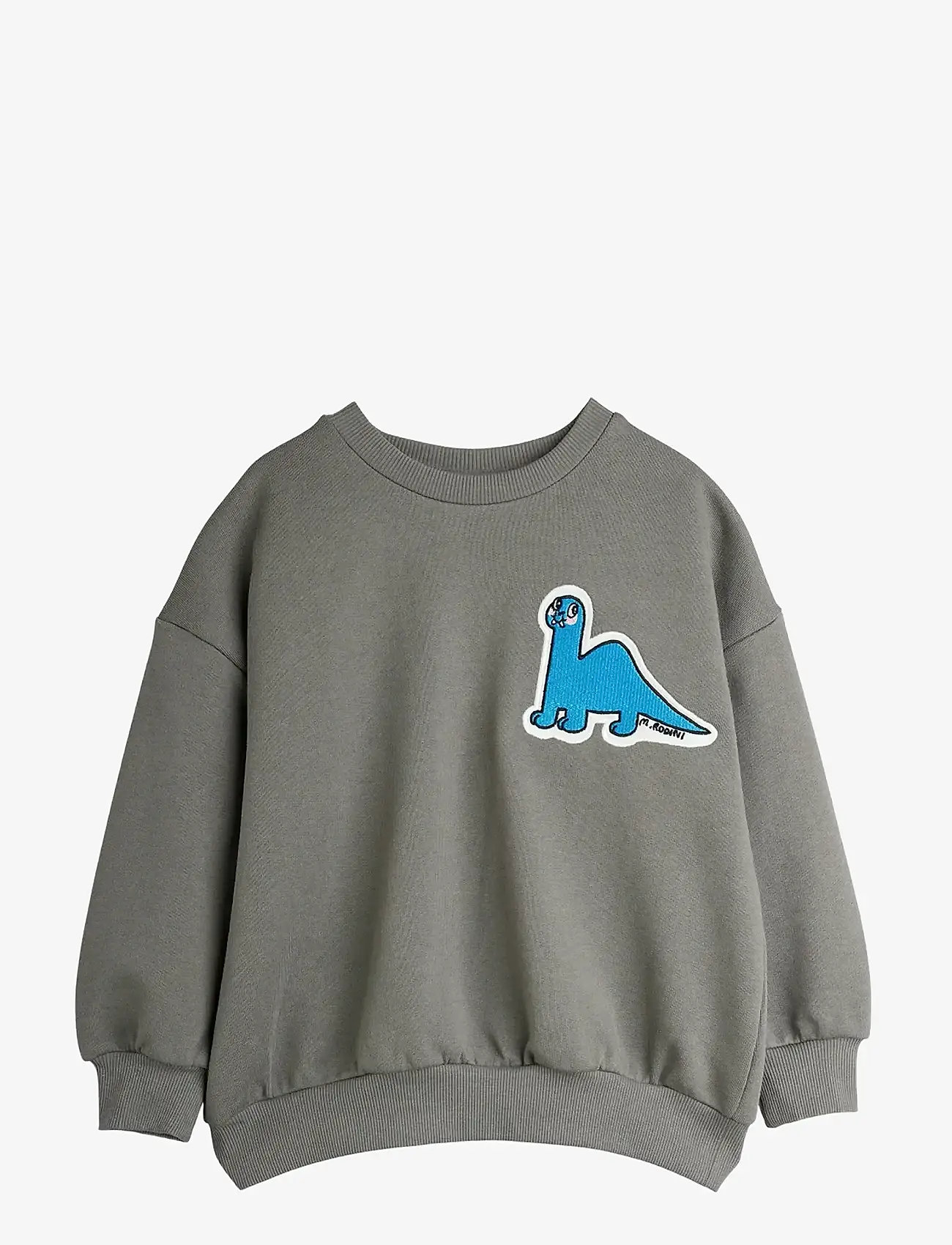 Mini Rodini - Dino patch sweater - efterårstøj - grey - 0