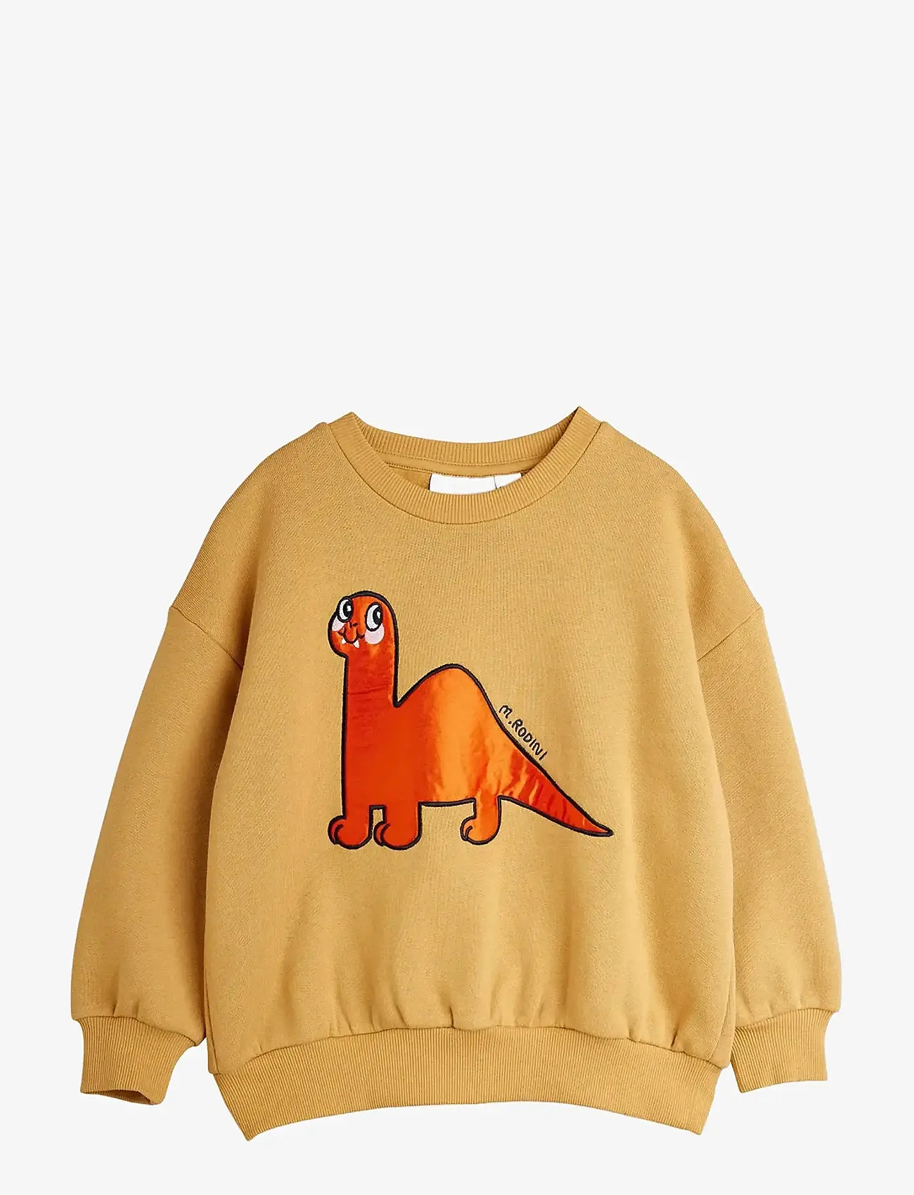 Mini Rodini - Dino application red sweatshirt - sweatshirts - beige - 0