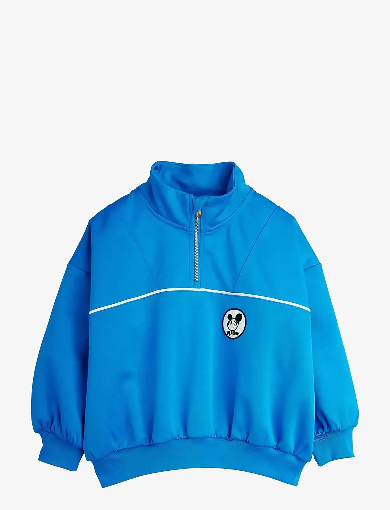 Mini Rodini - Ritzratz patch half zip sweatshirt - blue - 0