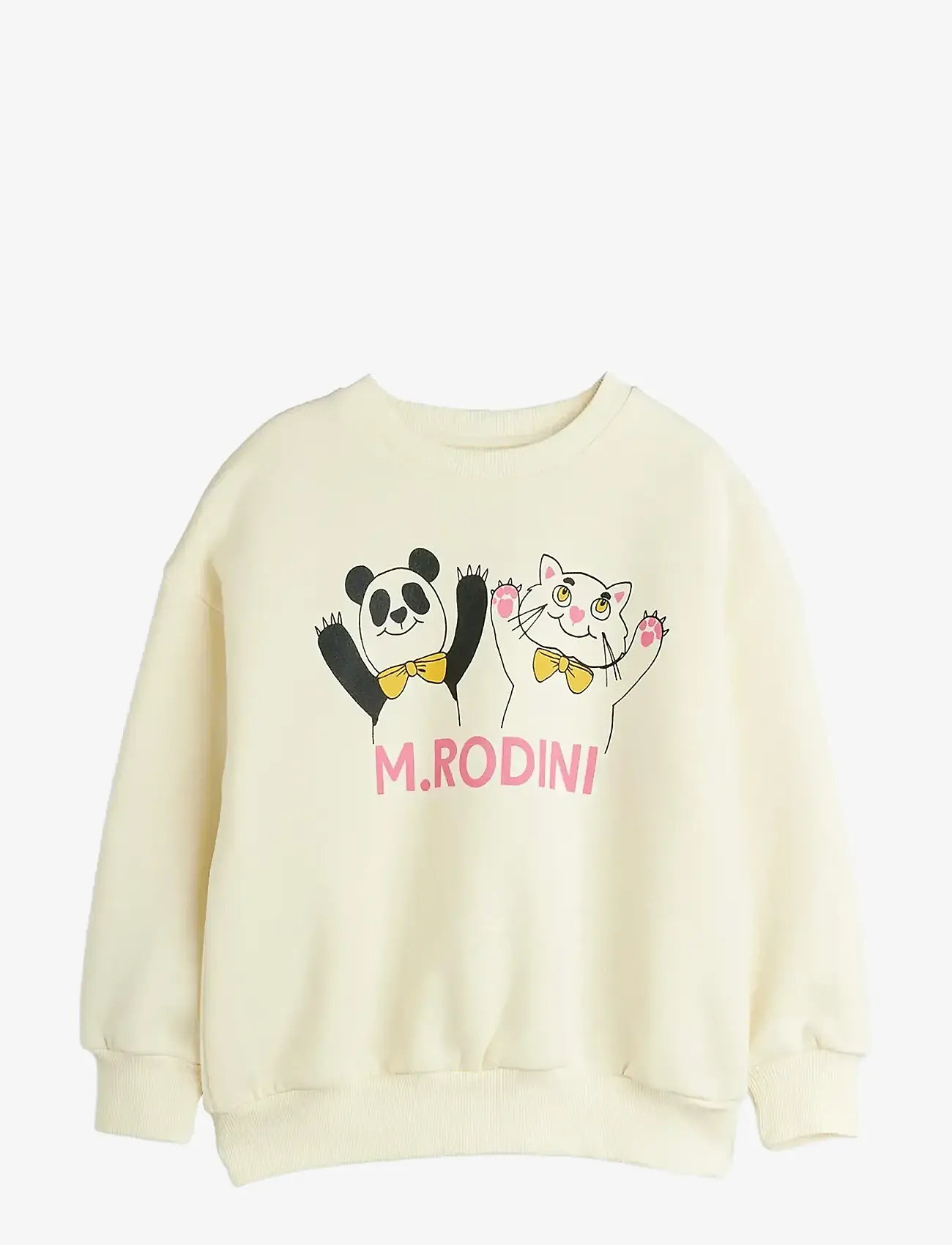 Mini Rodini - Panda & cat sp sweatshirt - sügisesed riided - offwhite - 0