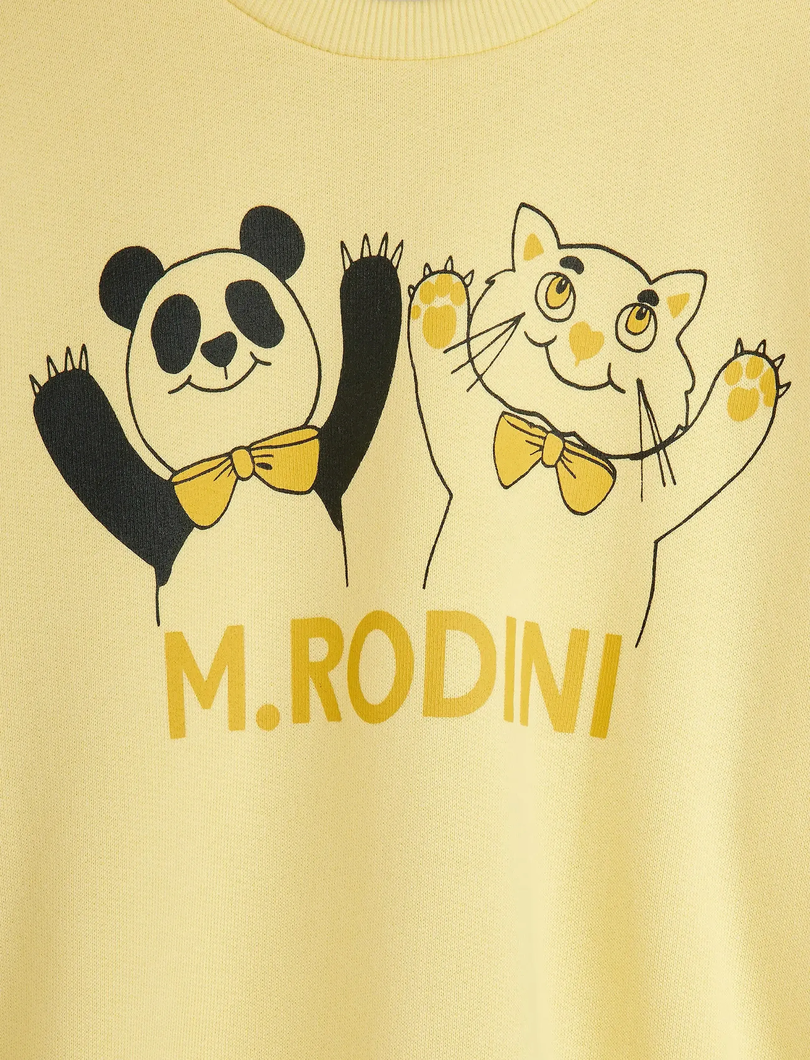 Mini Rodini - Panda & cat sp sweatshirt - yellow - 2