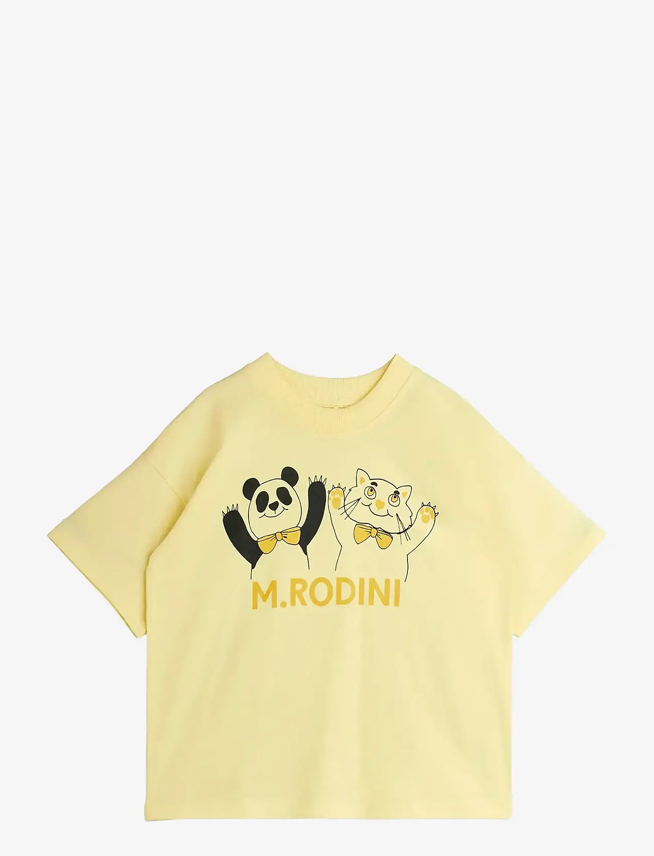 Mini Rodini - Panda & cat sp ss tee - kurzärmelige - yellow - 0