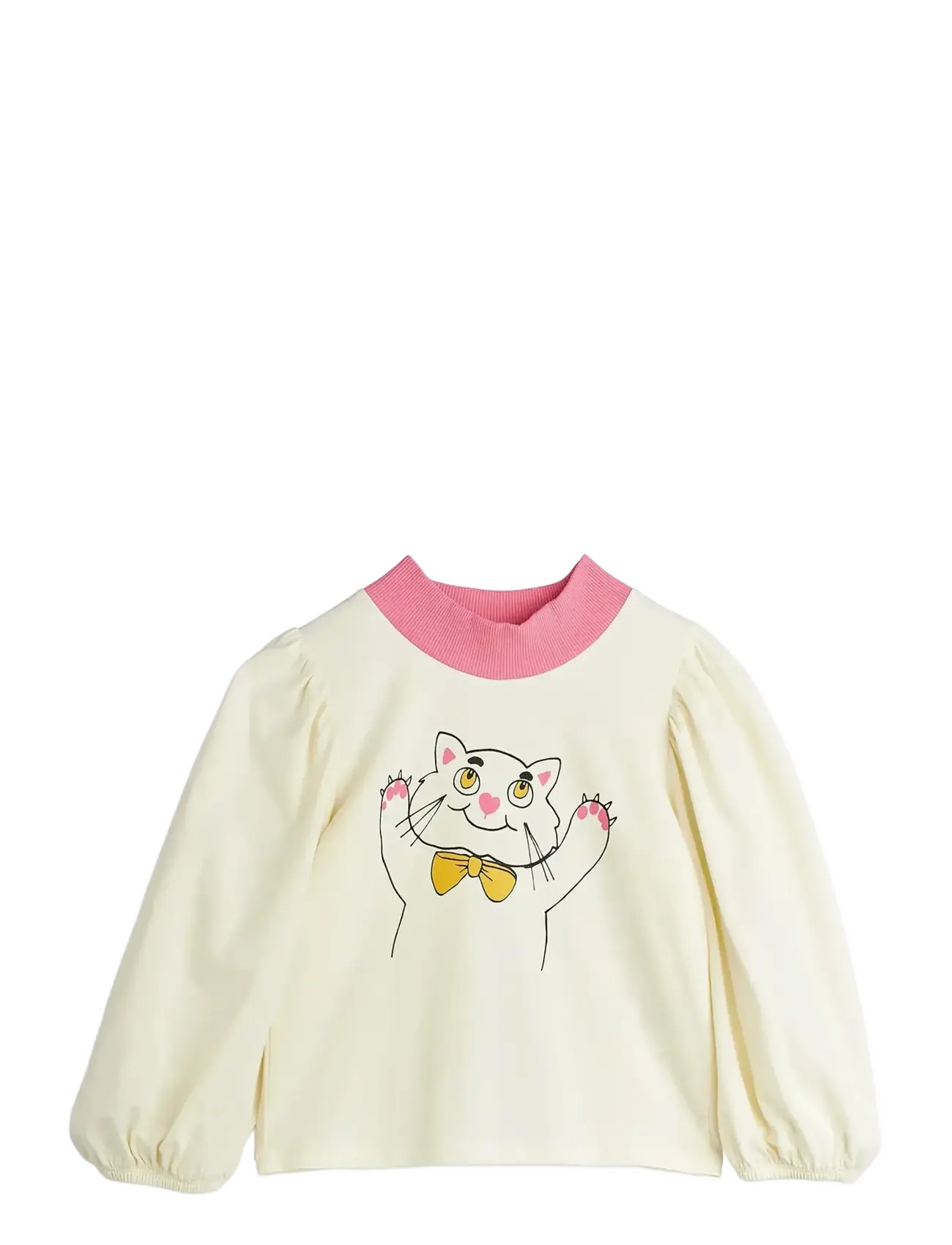 Mini Rodini Cat sp balloon sleeve top - Clothing - OFFWHITE / cream