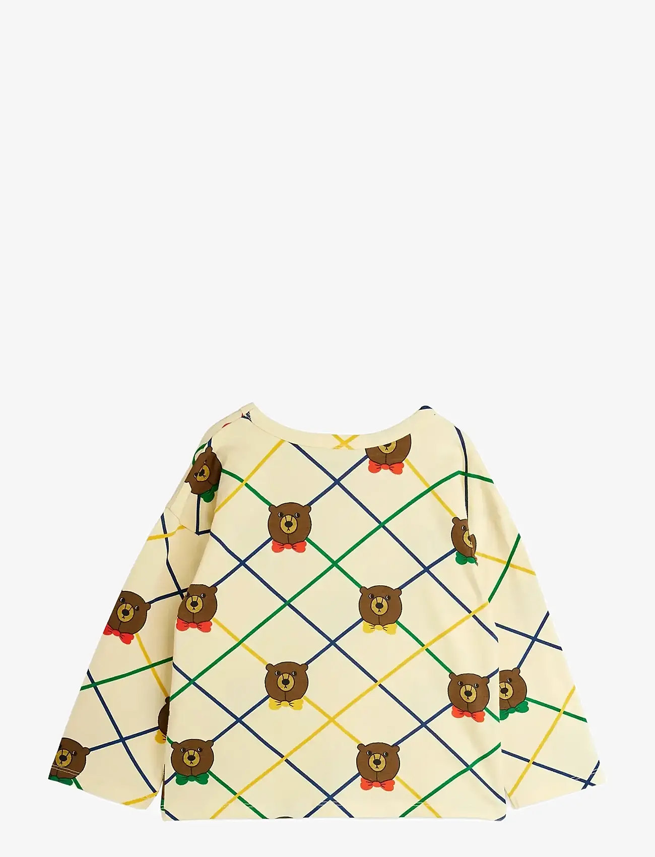 Mini Rodini - Bear check aop ls tee - herbstliche kleidung - offwhite - 1