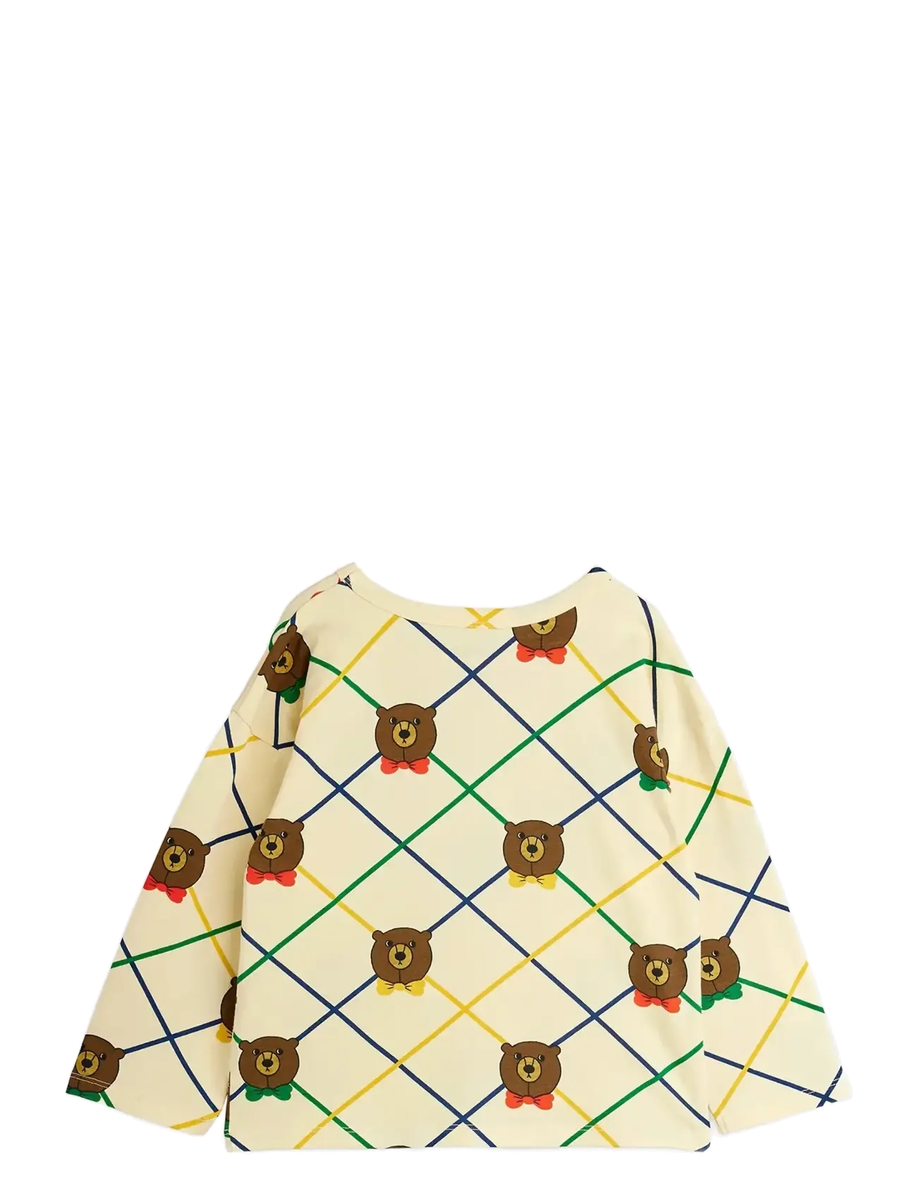 Mini Rodini - Bear check aop ls tee - langærmede - offwhite - 1
