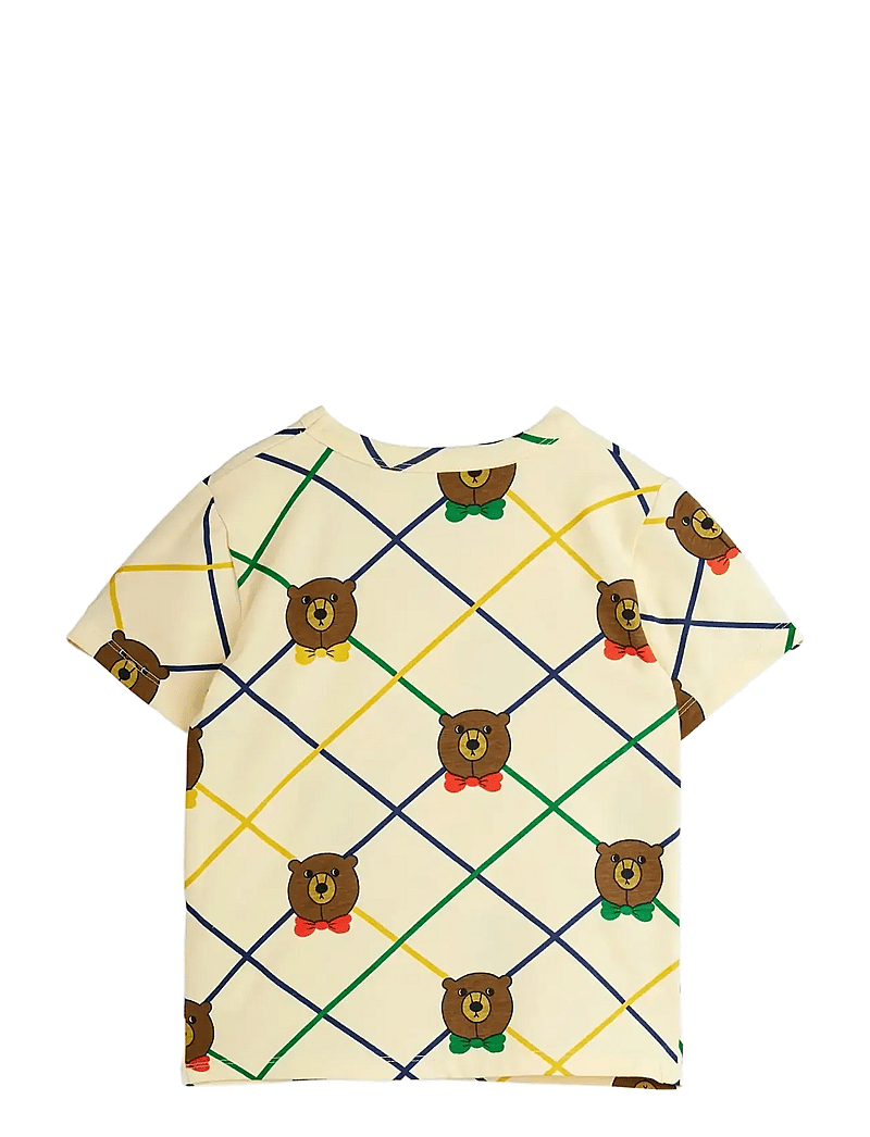 Mini Rodini - Bear check aop ss tee - kortærmede t-shirts - offwhite - 1