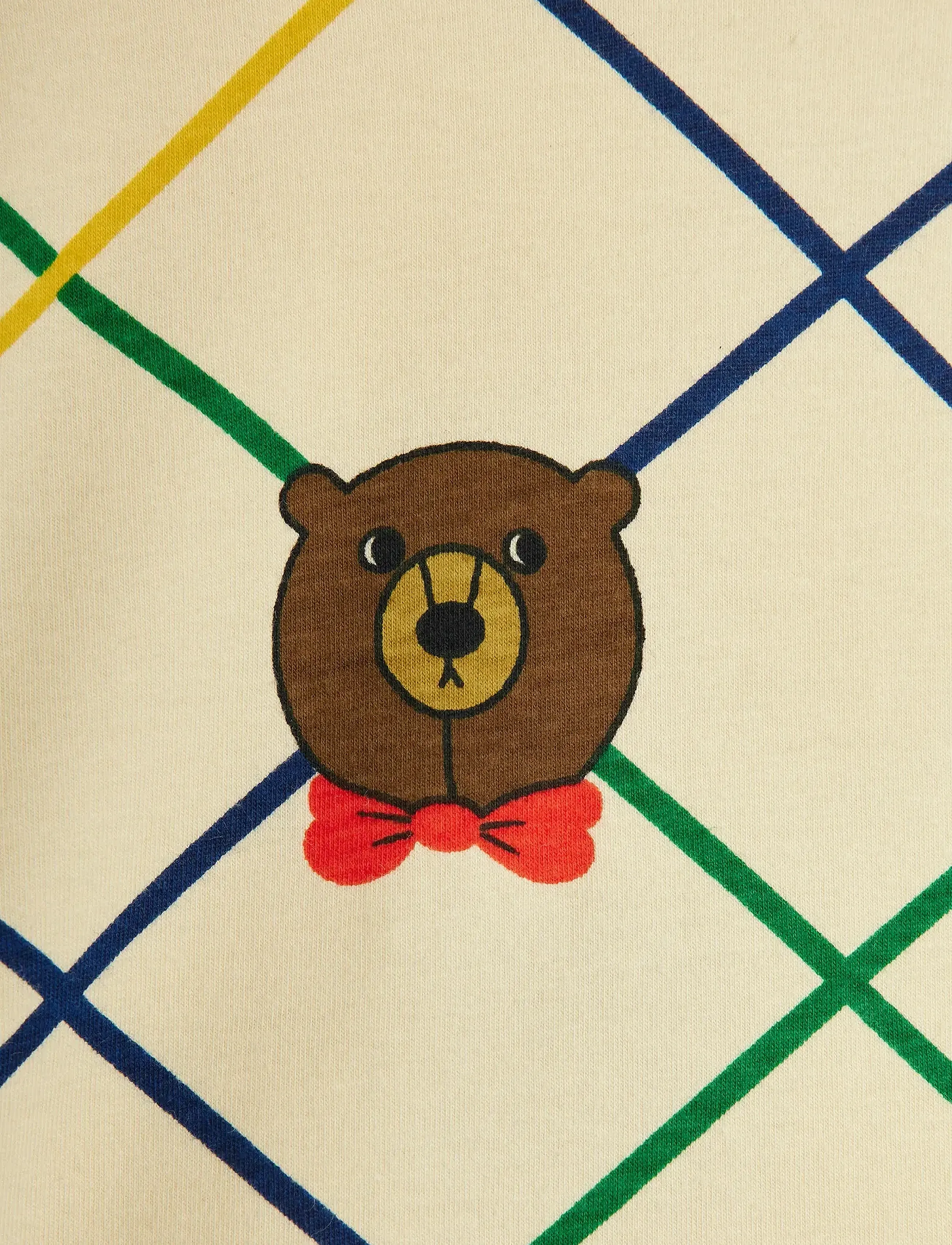 Mini Rodini - Bear check aop ss tee - offwhite - 2